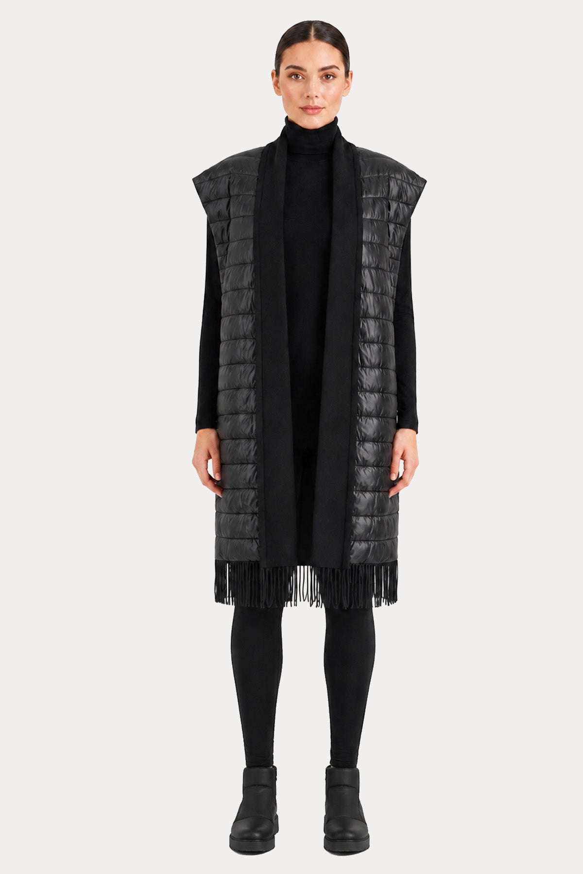 Herno Comfort Fit Yün Puffer Şal Yelek