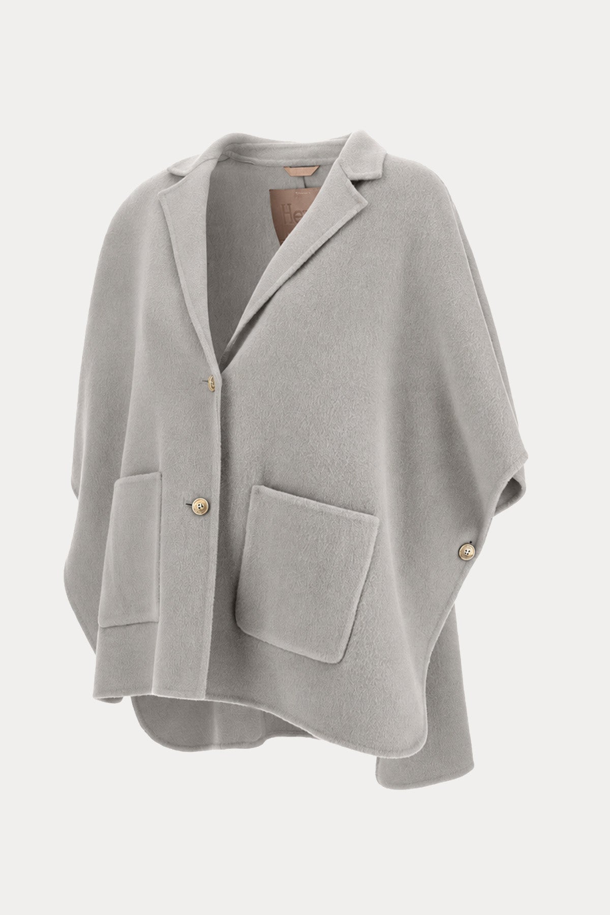 Herno Relaxed Fit Yün Pelerin Ceket