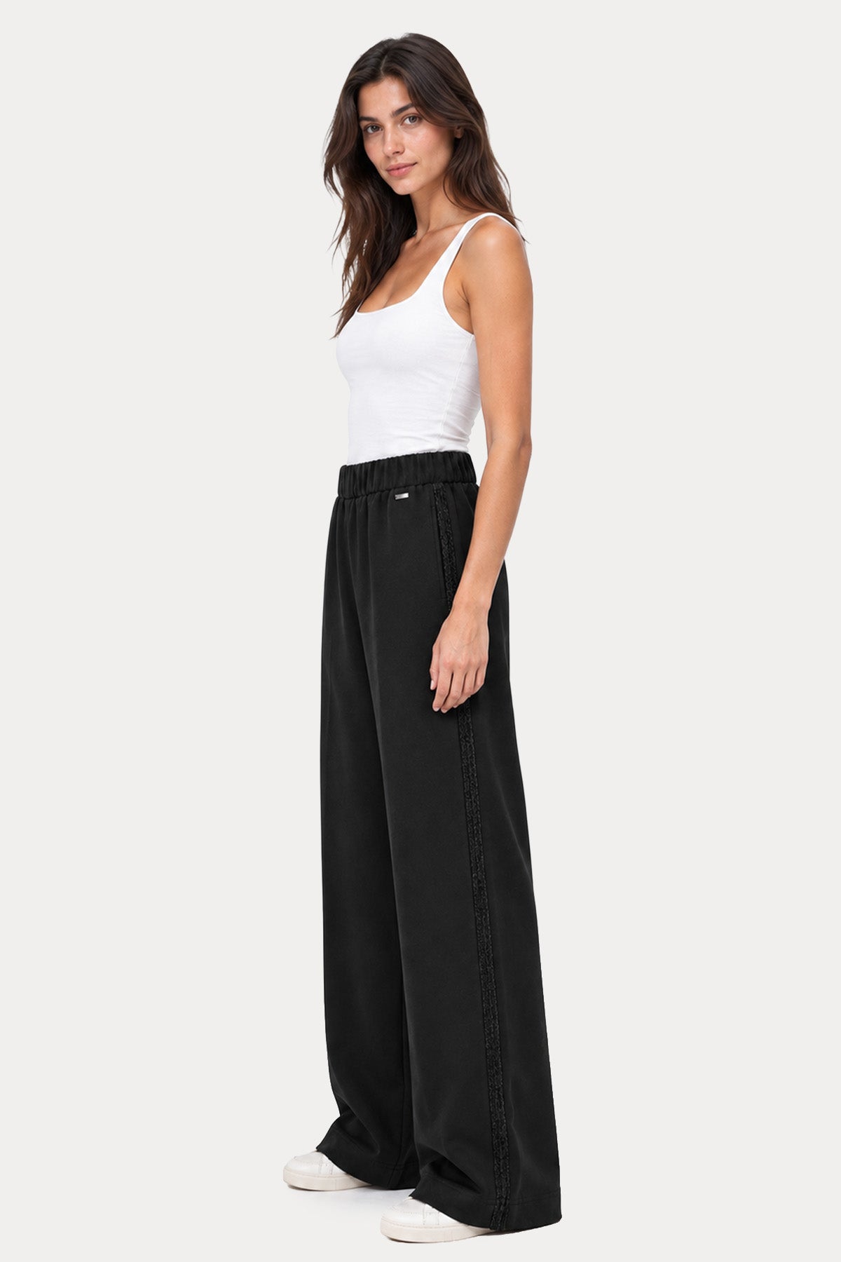 Herno Relaxed Fit Beli Lastikli Yumuşak Dokulu Yün Pantolon