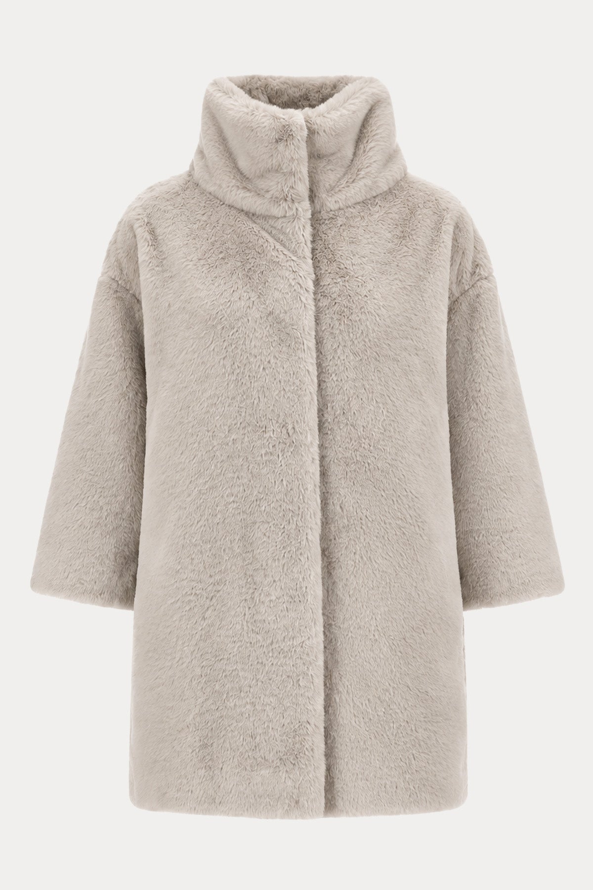Herno Relaxed Fit Dik Yaka Peluş Kaban