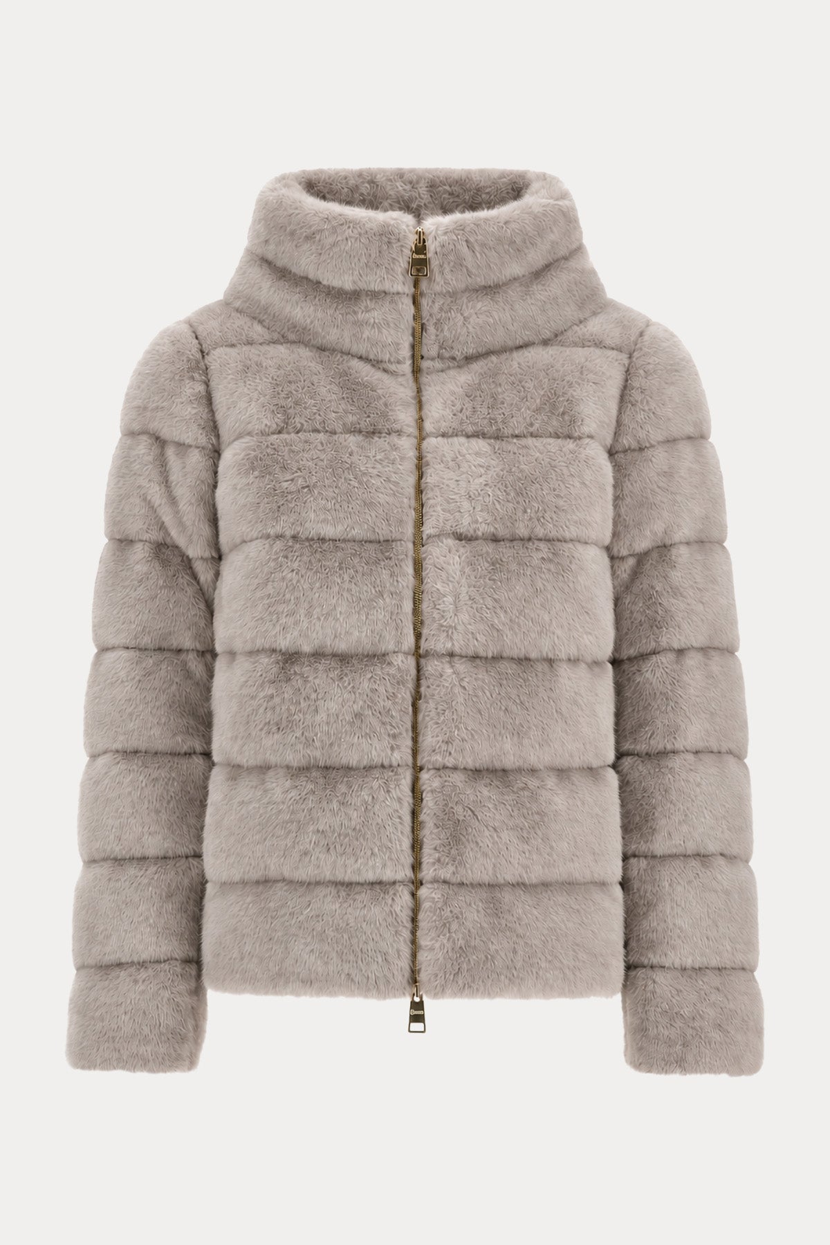 Herno Regular Fit Dik Yaka Peluş Puffer Mont
