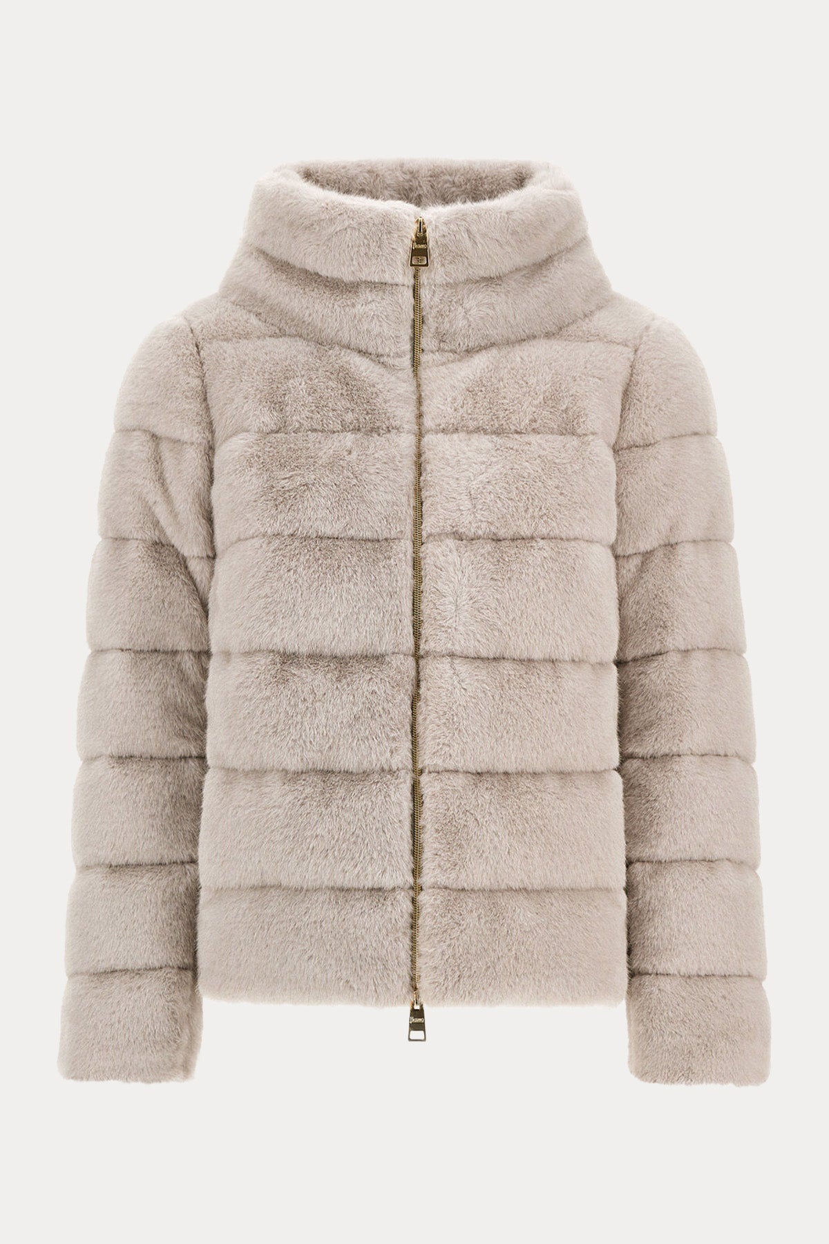 Herno Regular Fit Dik Yaka Peluş Puffer Mont