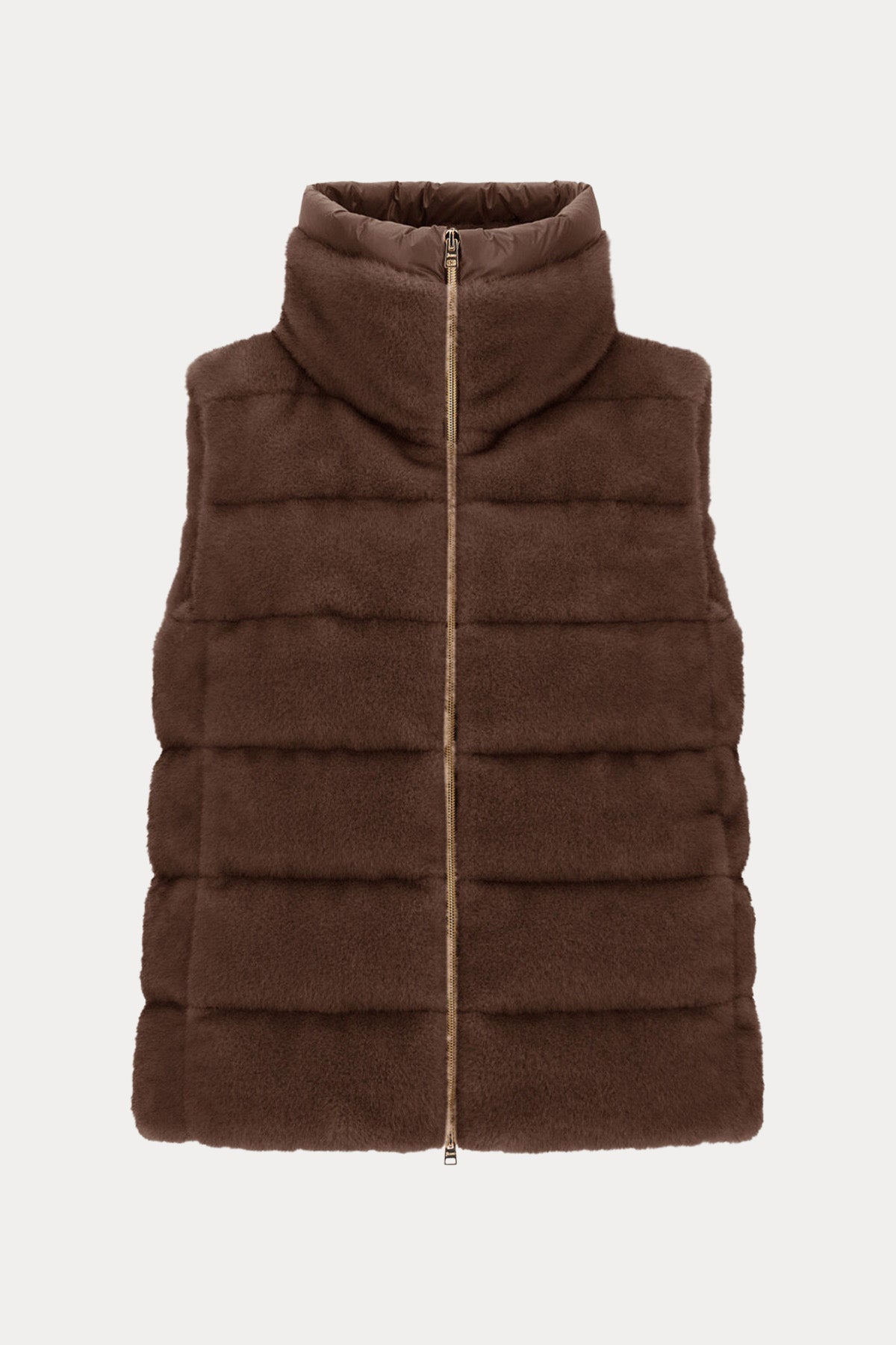 Herno Regular Fit Dik Yaka Peluş Puffer Yelek