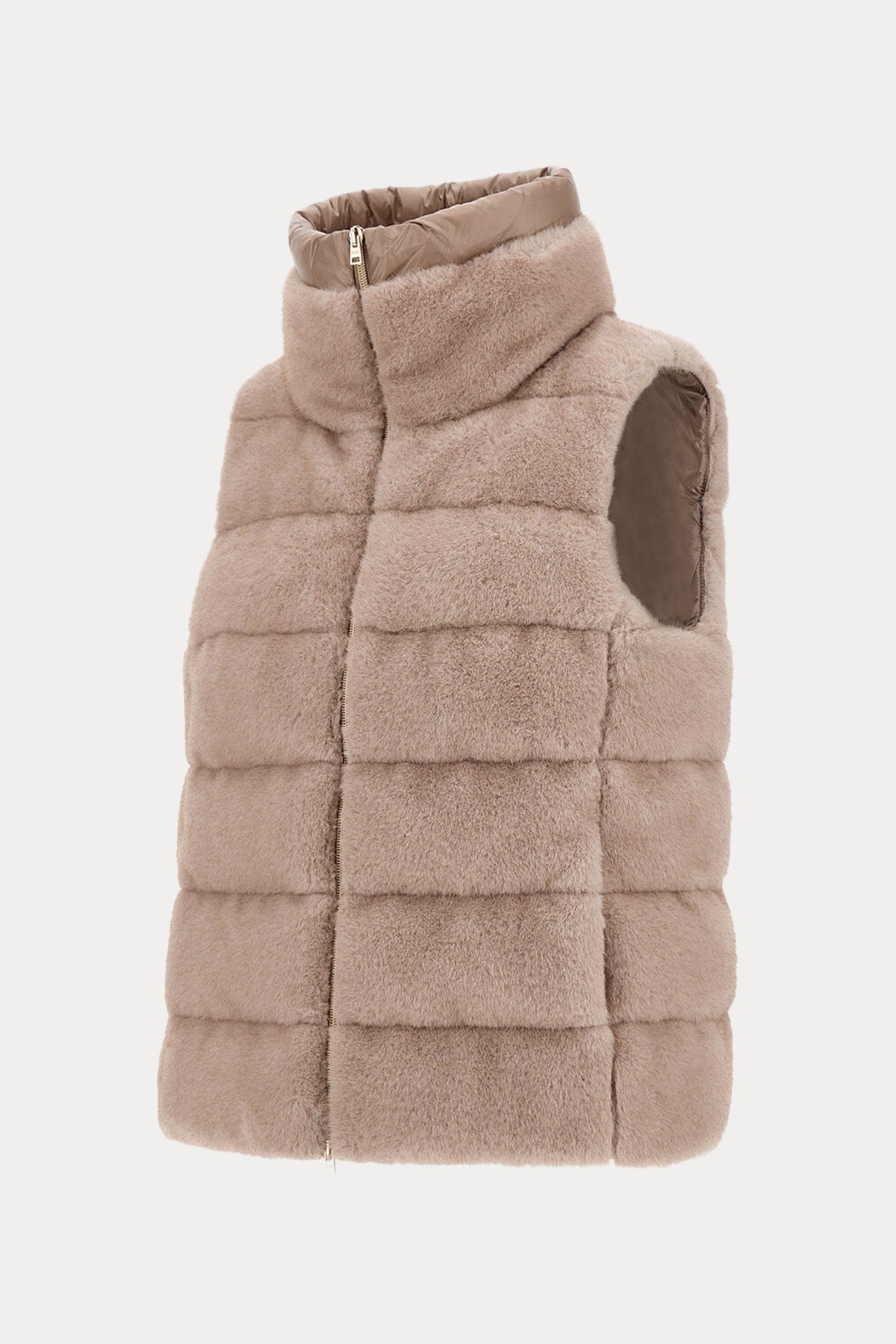 Herno Regular Fit Dik Yaka Peluş Puffer Yelek