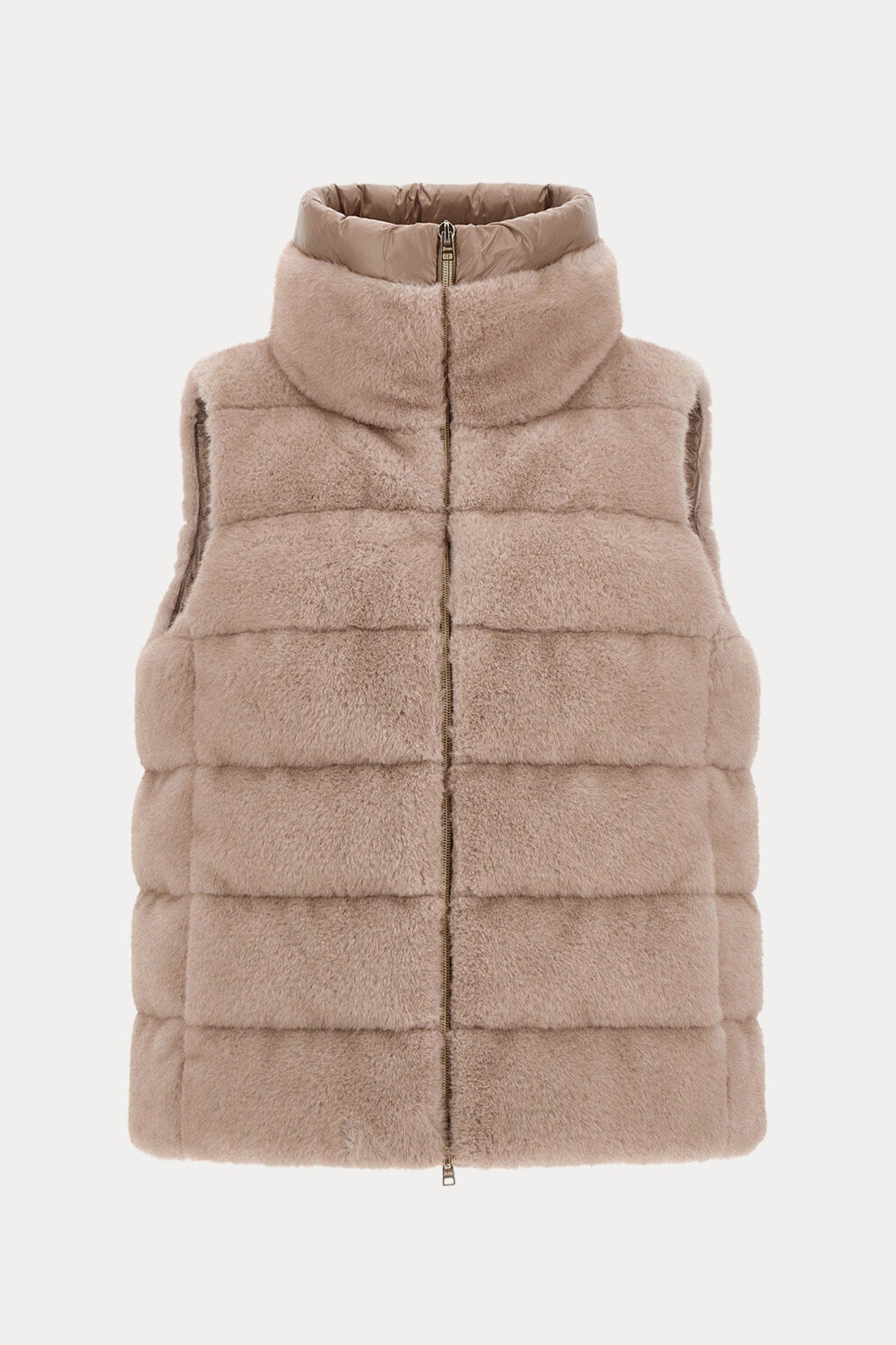 Herno Regular Fit Dik Yaka Peluş Puffer Yelek