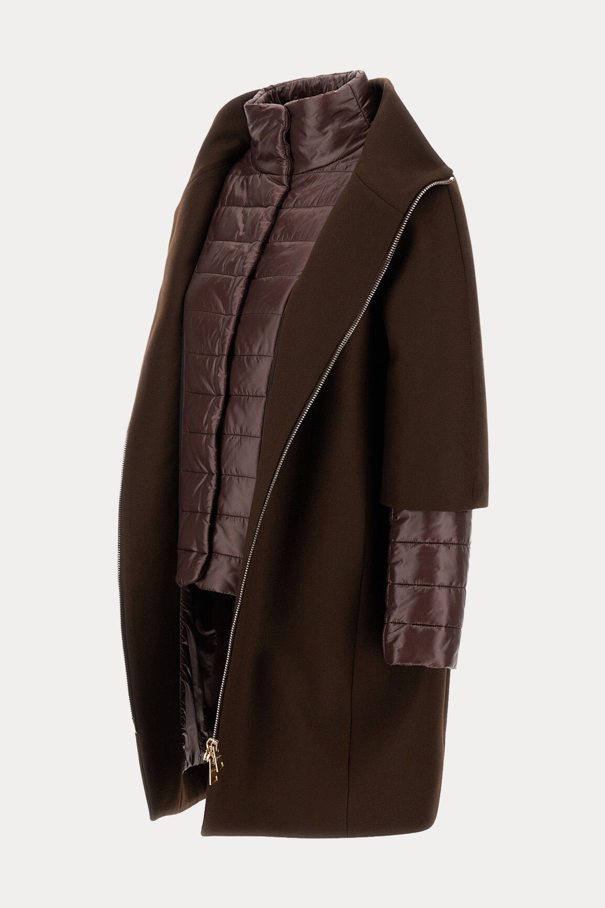 Herno Relaxed Fit Demonte İç Parçalı Puffer Yün Kaban
