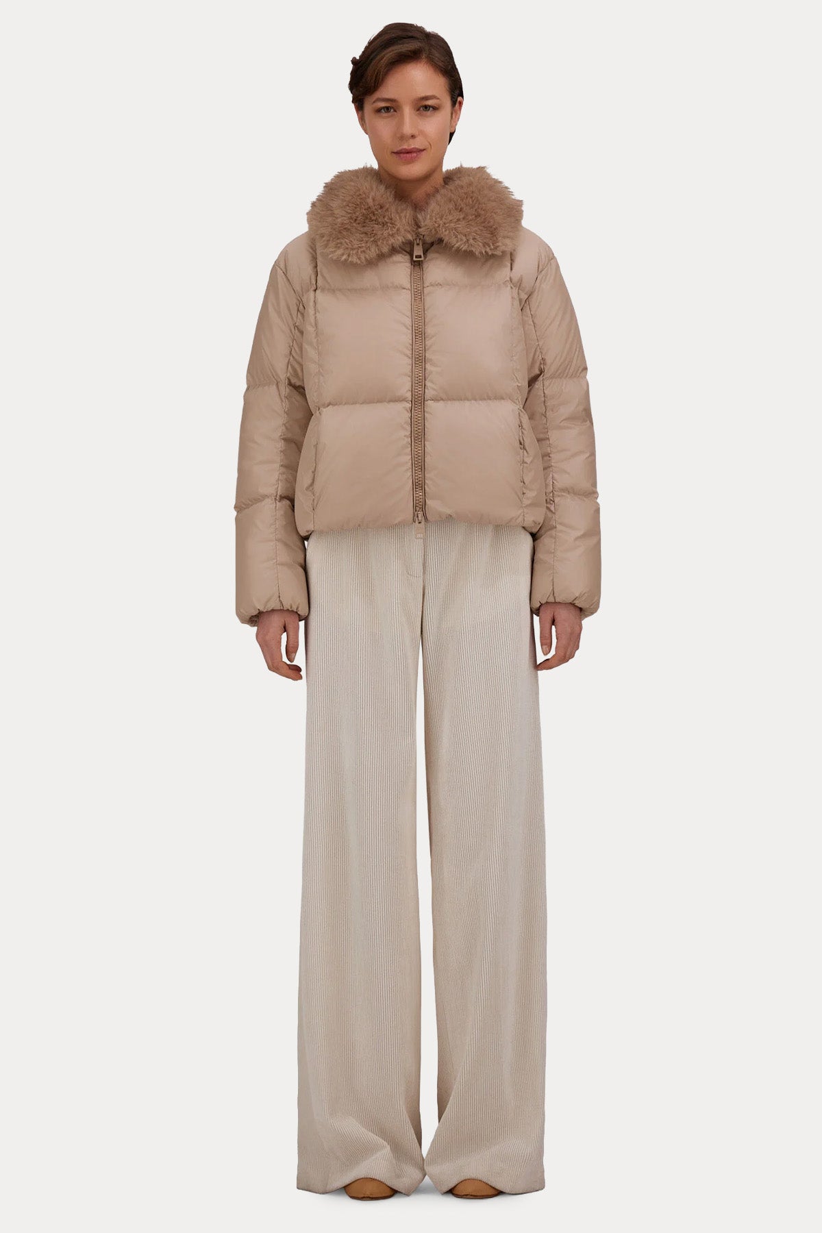 Herno Regular Fit Yakası Kürklü Puffer Mont