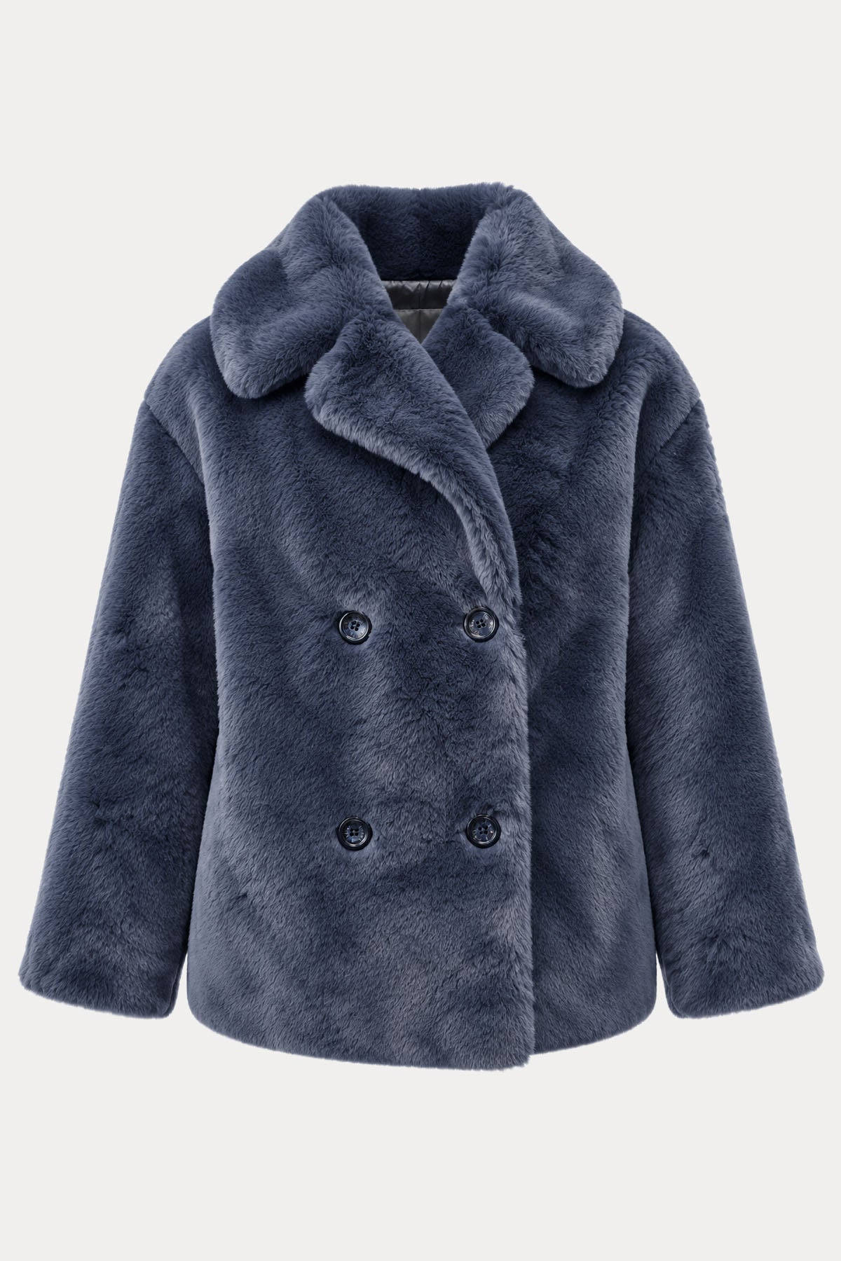 Herno Relaxed Fit Kruvaze Peluş Kaban