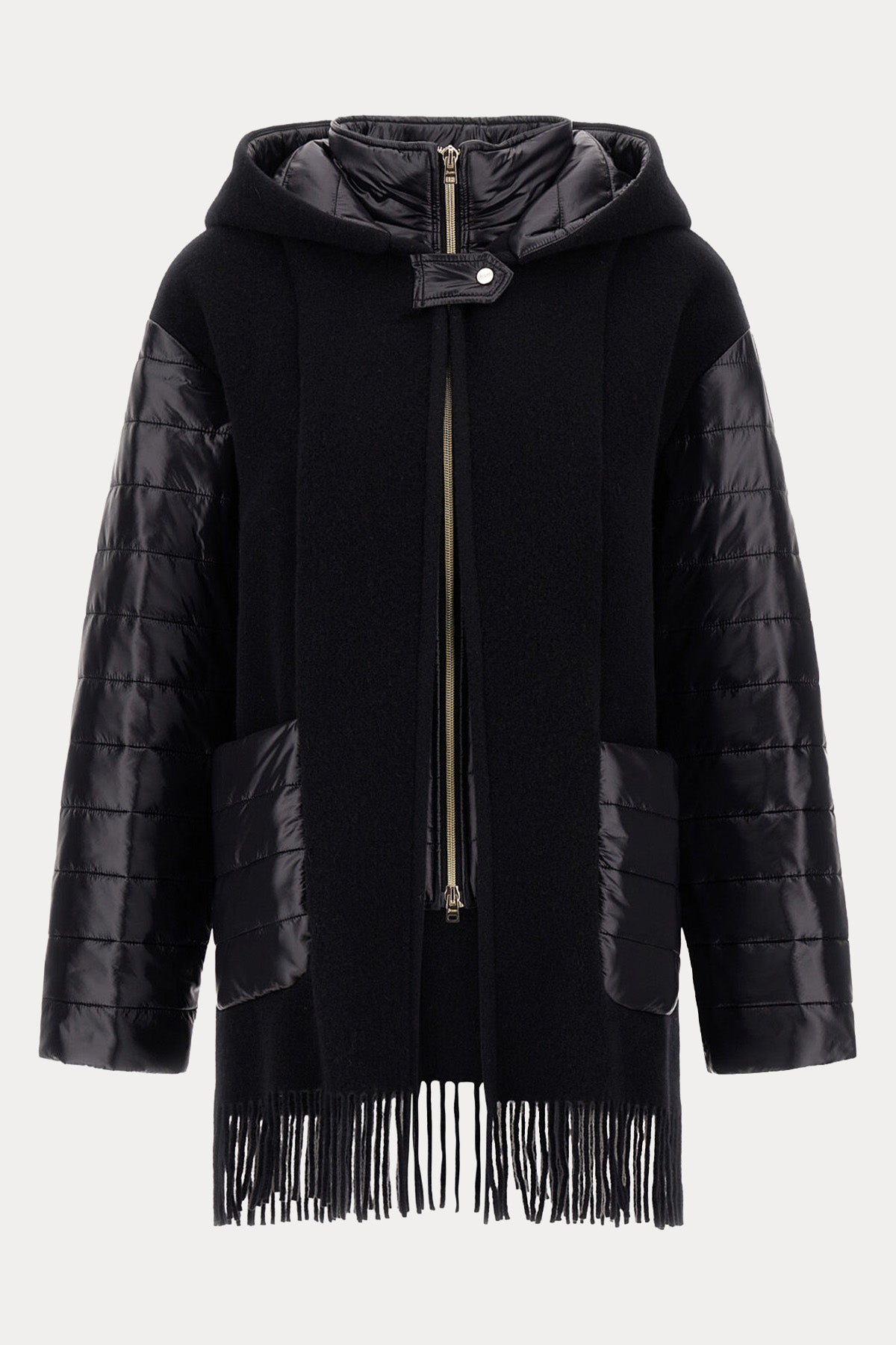 Herno Regular Fit Kapüşonlu Kaşmir Yün Puffer Kaban