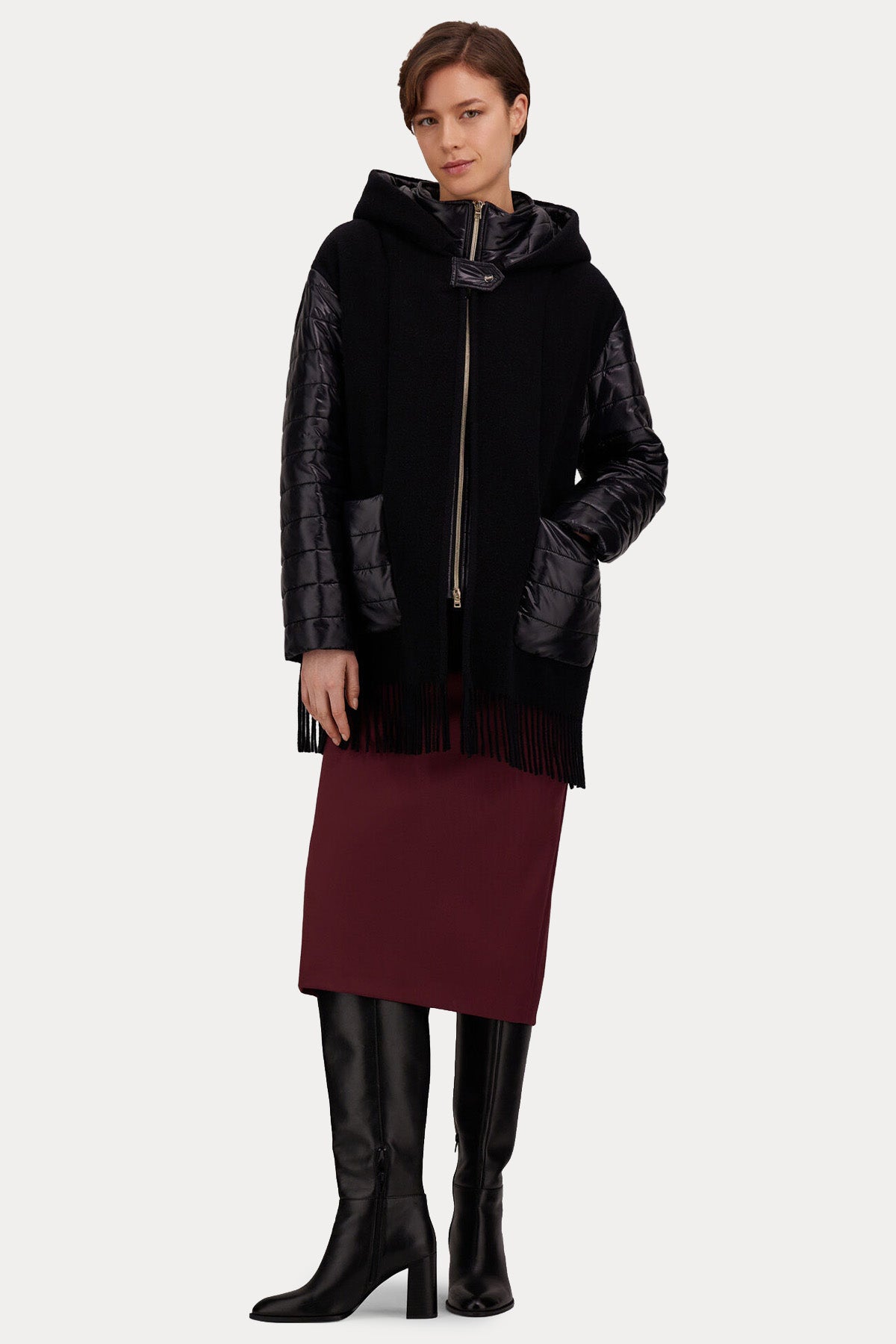 Herno Regular Fit Kapüşonlu Kaşmir Yün Puffer Kaban