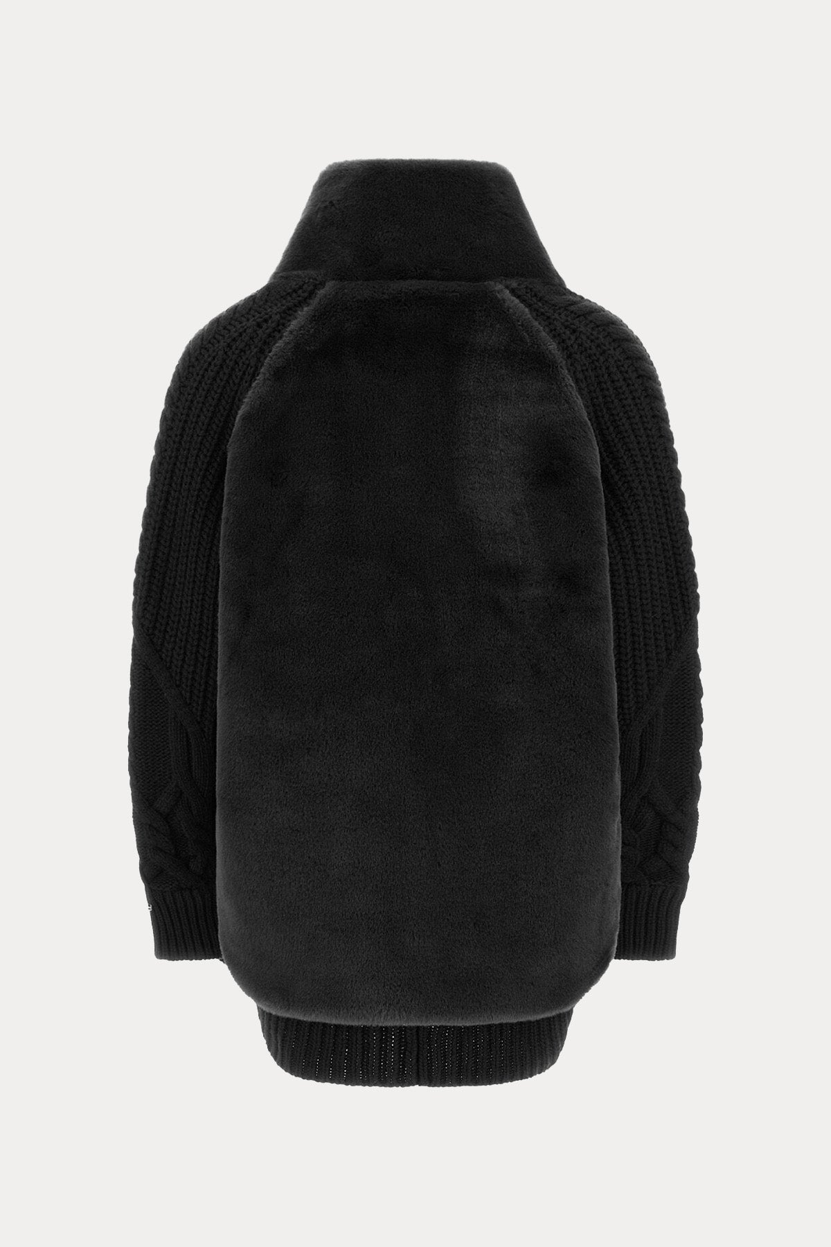 Herno Regular Fit Peluş Dik Yaka Örgü Yün Ceket