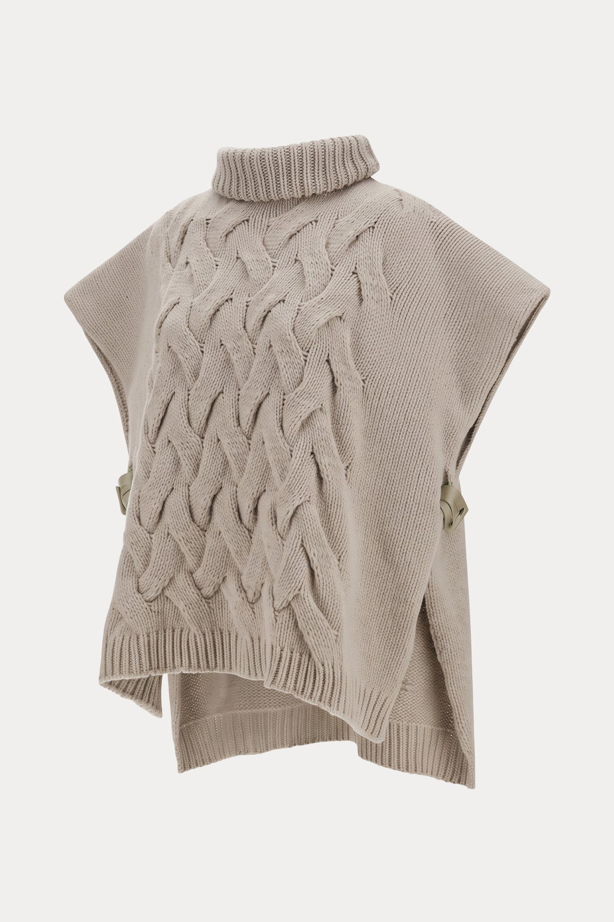 Herno Relaxed Fit Balıkçı Yaka Örgü Yün Pelerin