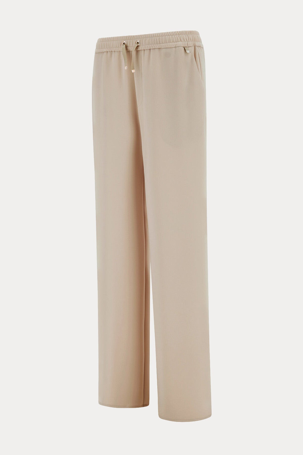 Herno Regular Fit Beli Lastikli Krep Pantolon