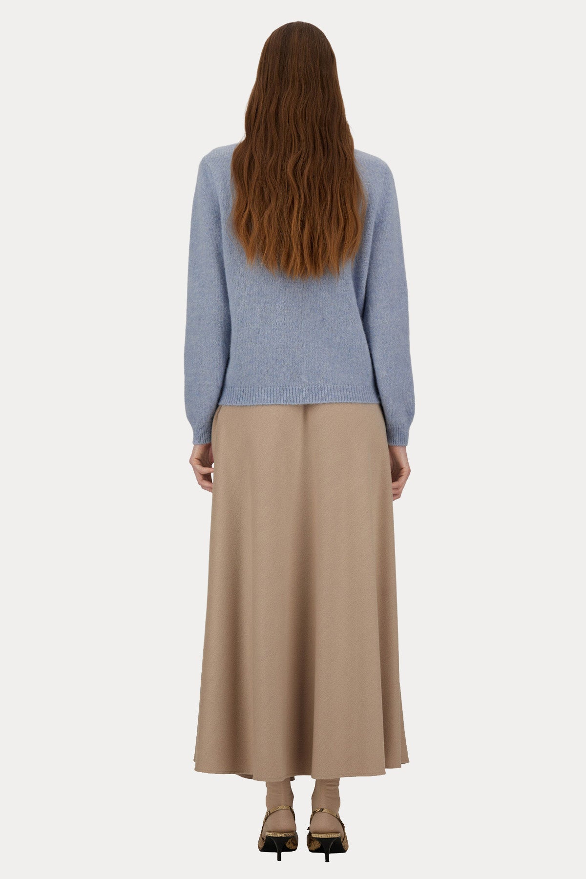 Herno Regular Fit Beli Lastikli Midi Yün Etek