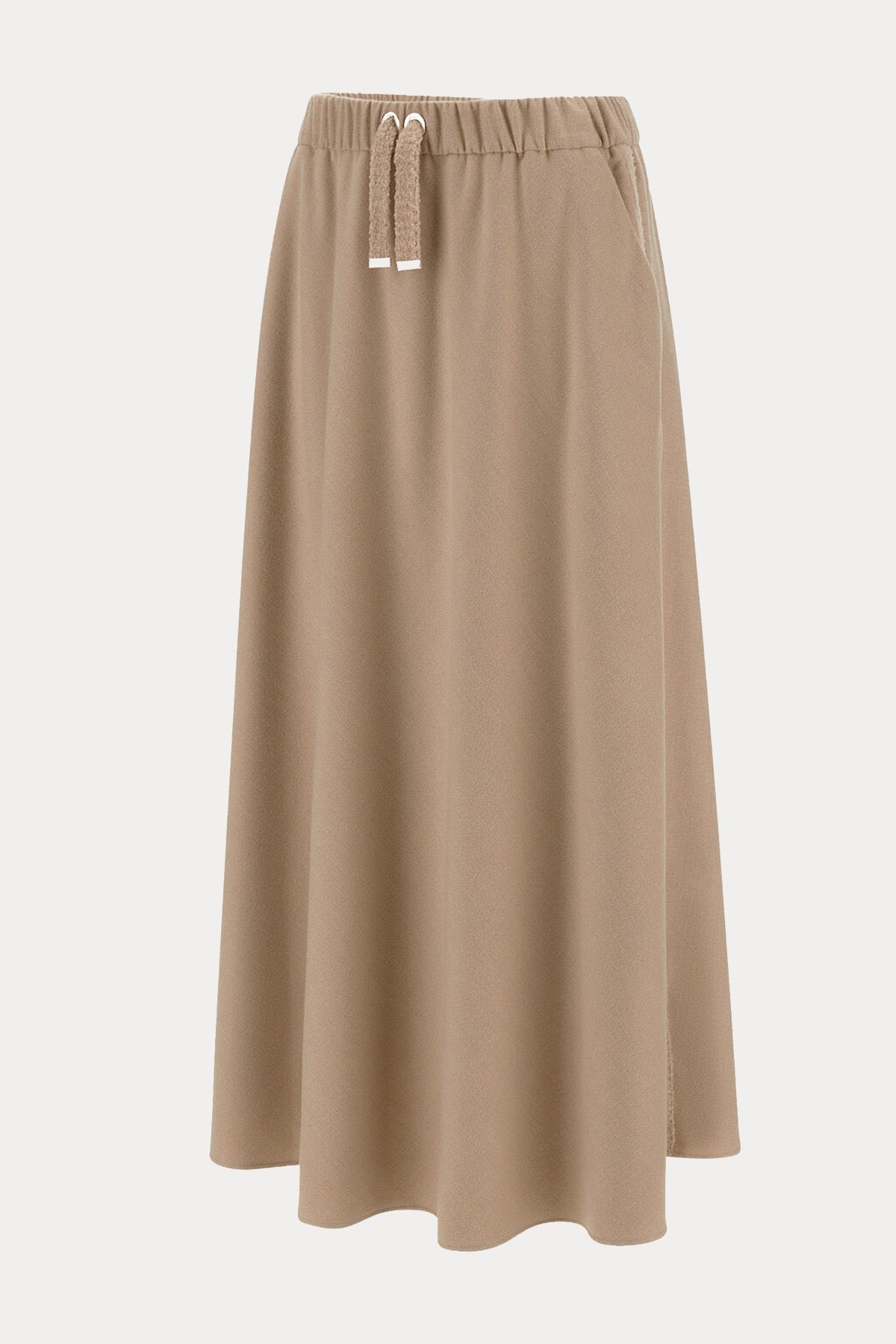 Herno Regular Fit Beli Lastikli Midi Yün Etek