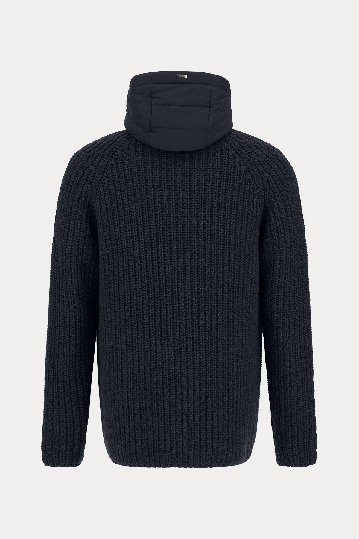 Herno Regular Fit Kapüşonlu Puffer İç Parçalı Örgü Yün Ceket