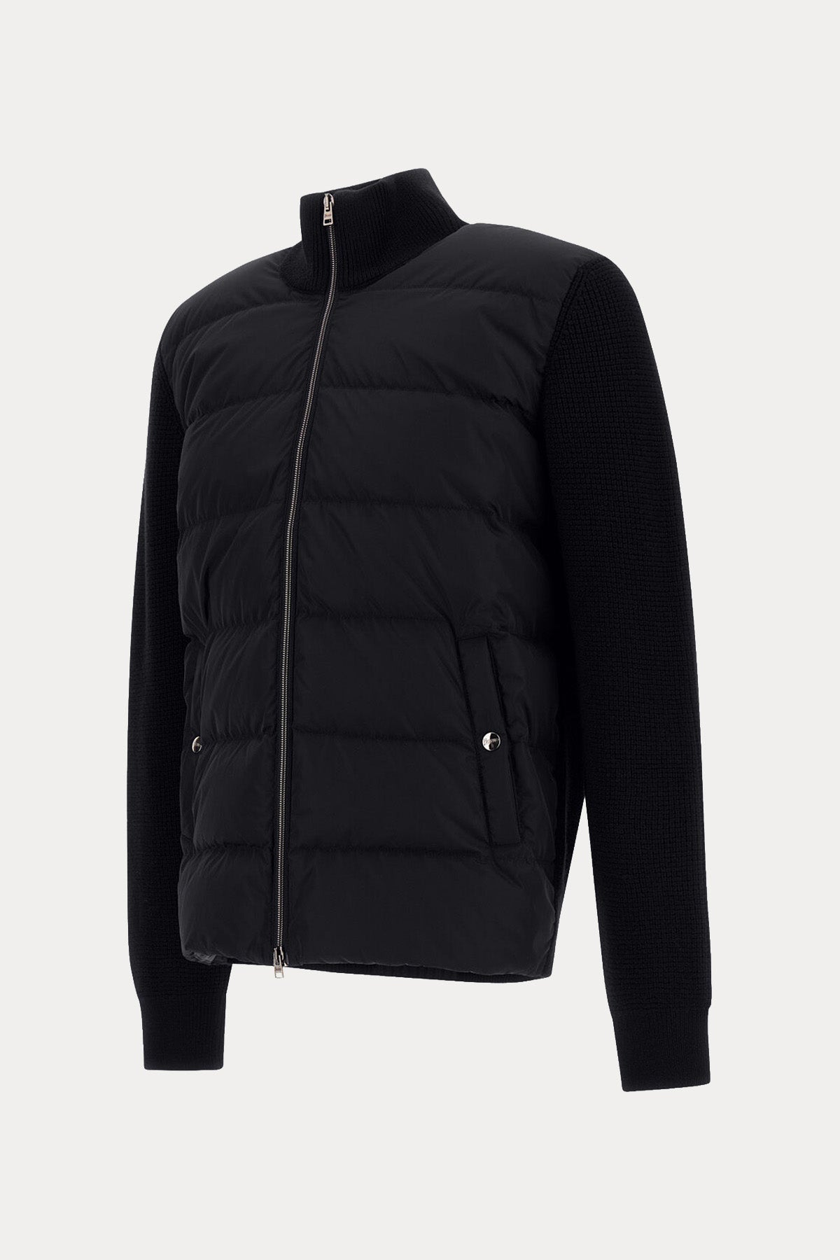 Herno Regular Fit Dik Yaka Örgü Yün Puffer Ceket