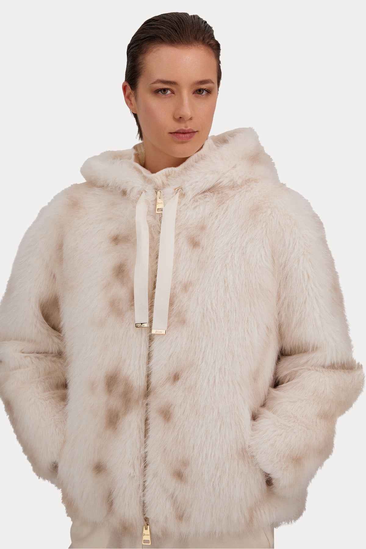 Herno Regular Fit Lynx Efektli Kapüşonlu Kürk Ceket