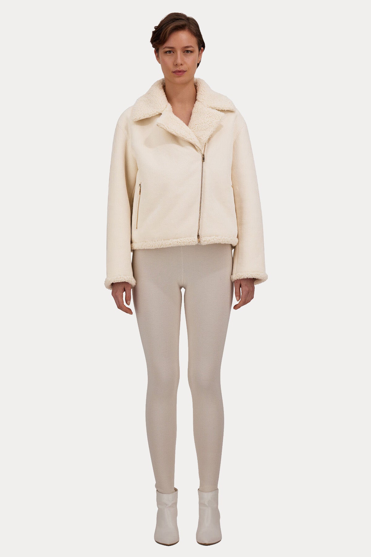 Herno Regular Fit Shearling Efektli Fitilli Kadife Ceket