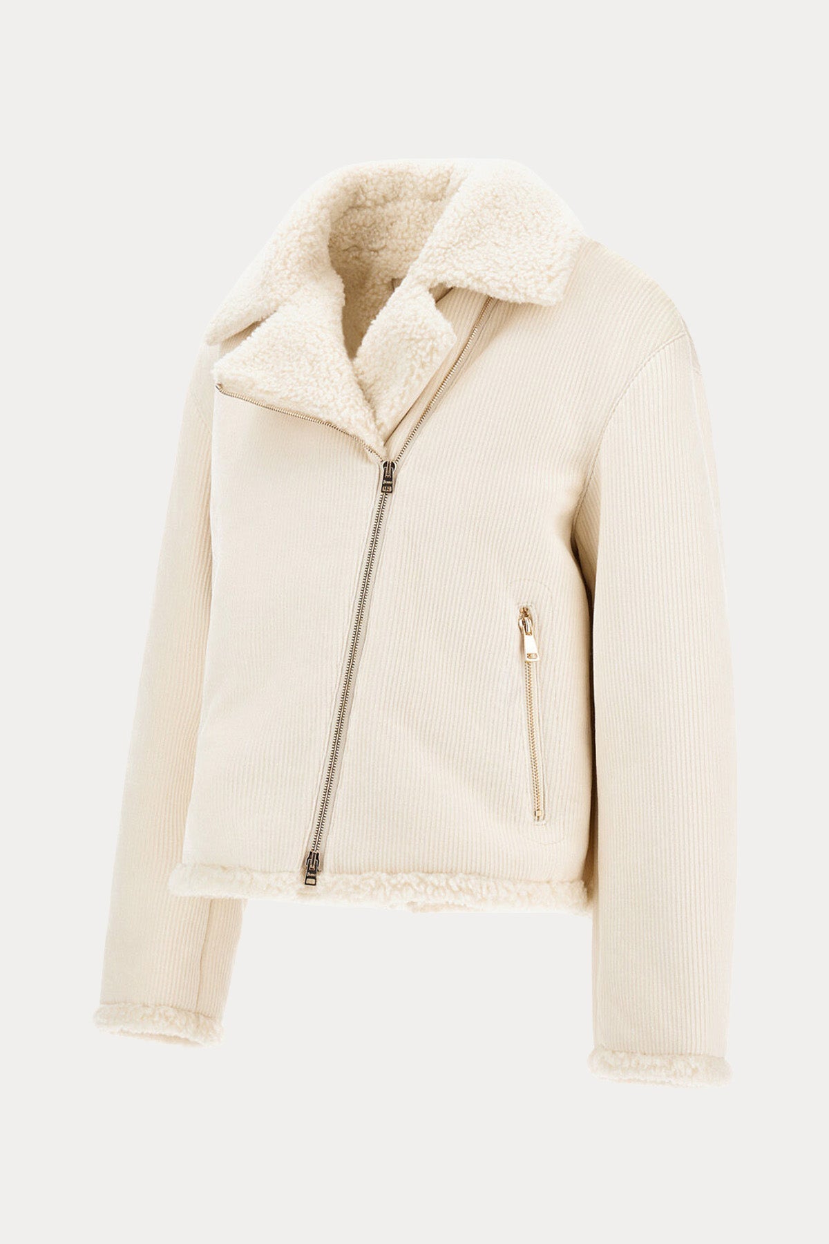 Herno Regular Fit Shearling Efektli Fitilli Kadife Ceket