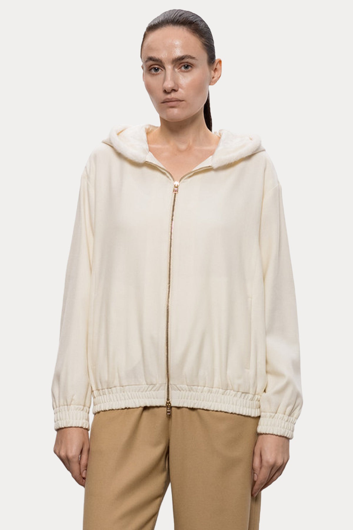 Herno Relaxed Fit Kapüşonlu Yün Ceket