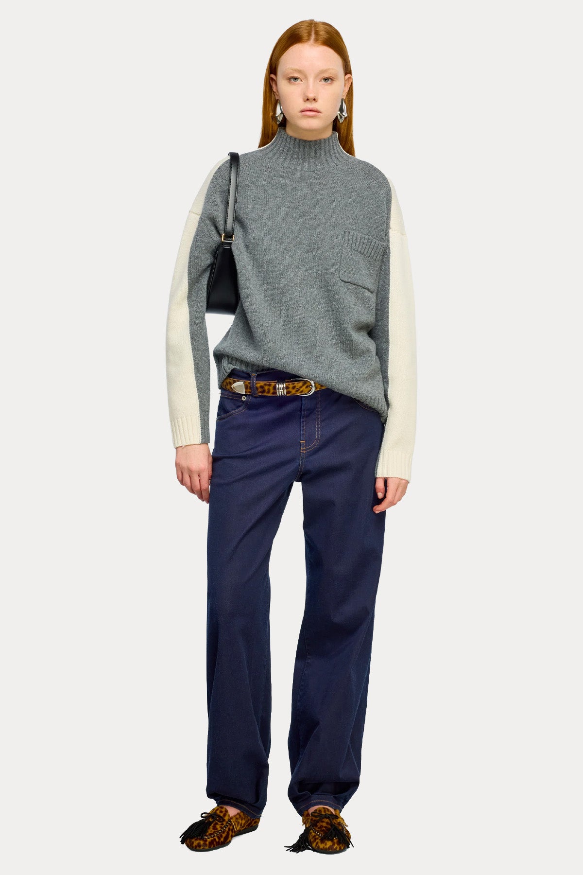 Semicouture Relaxed Fit Dik Yaka Kaşmir Örgü Yün Triko