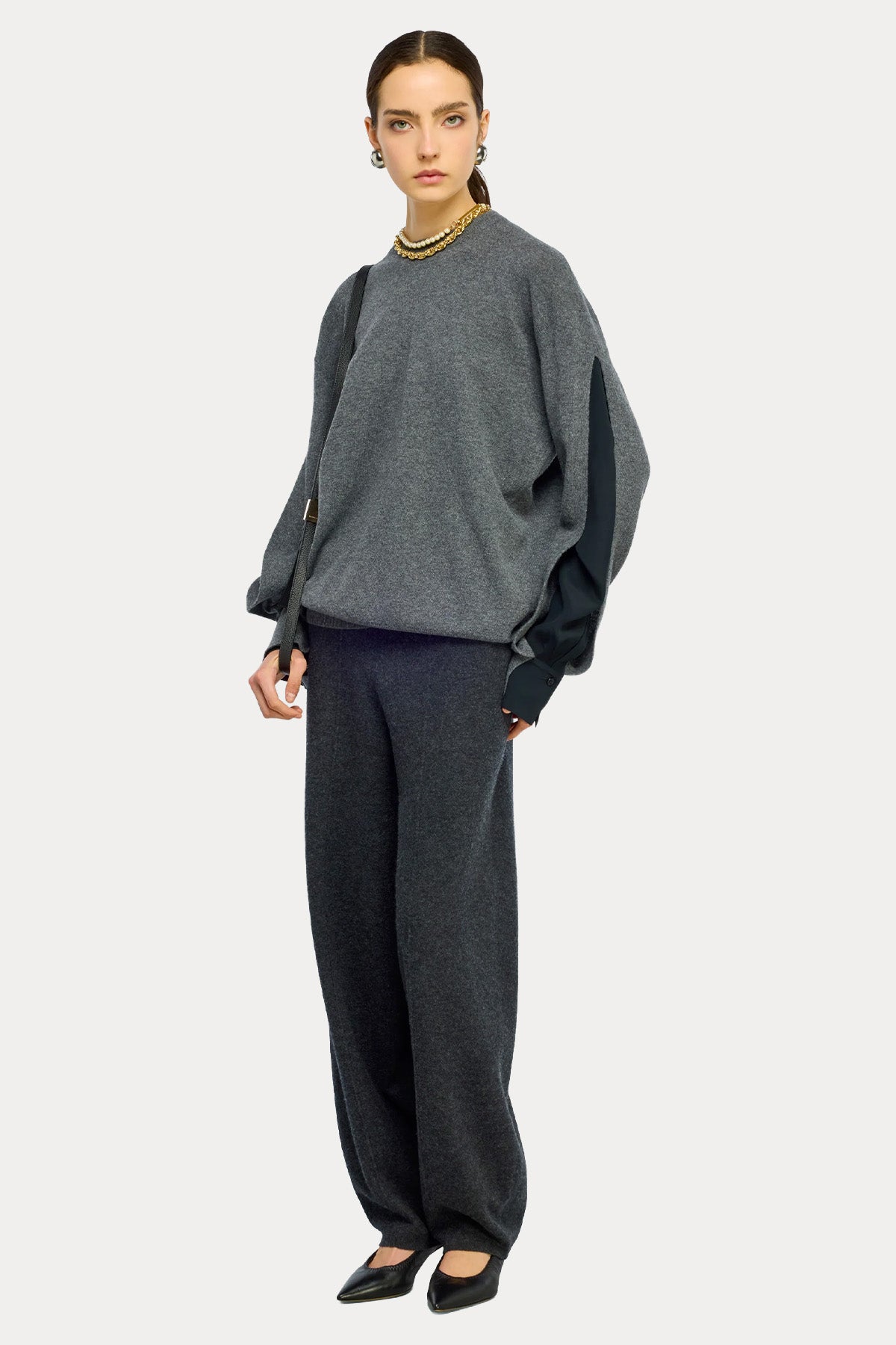 Semicouture Comfort Fit İnce Örgü İpek Kombine Yün Triko