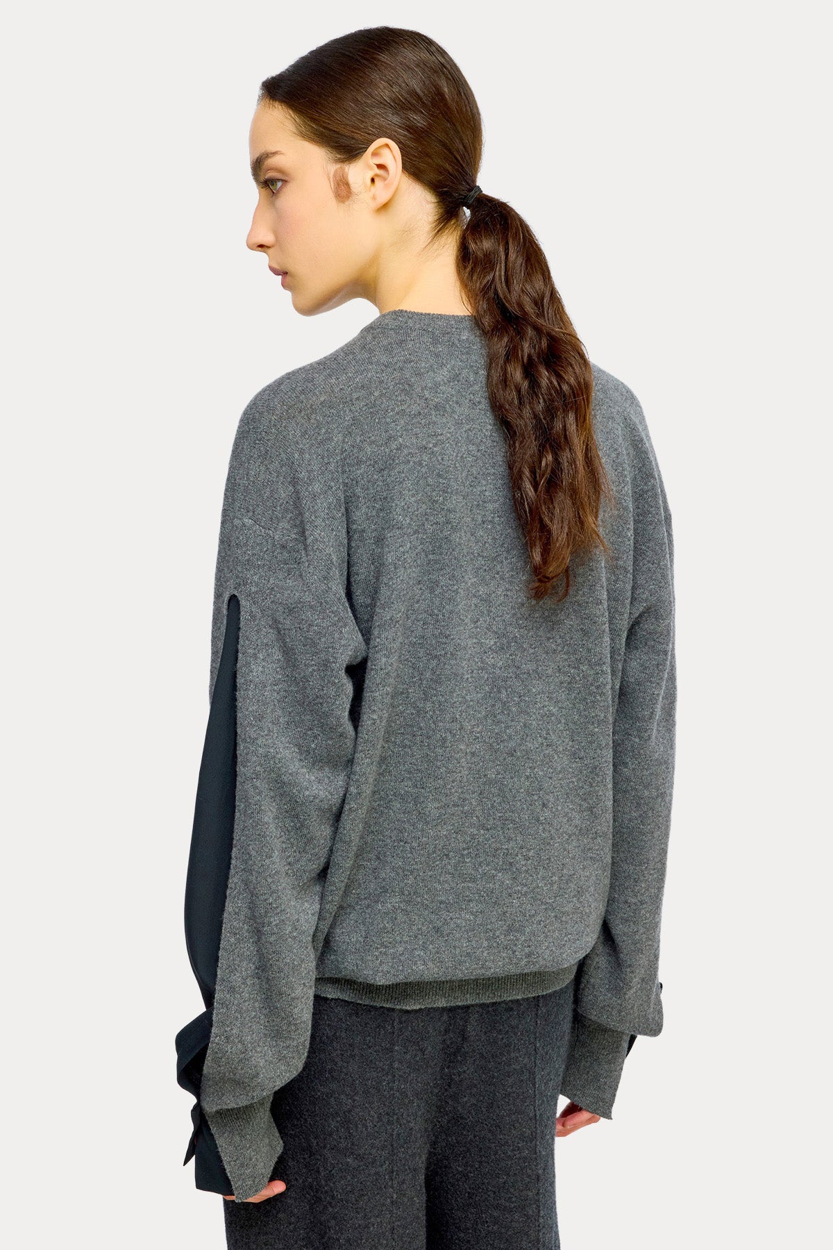 Semicouture Comfort Fit İnce Örgü İpek Kombine Yün Triko