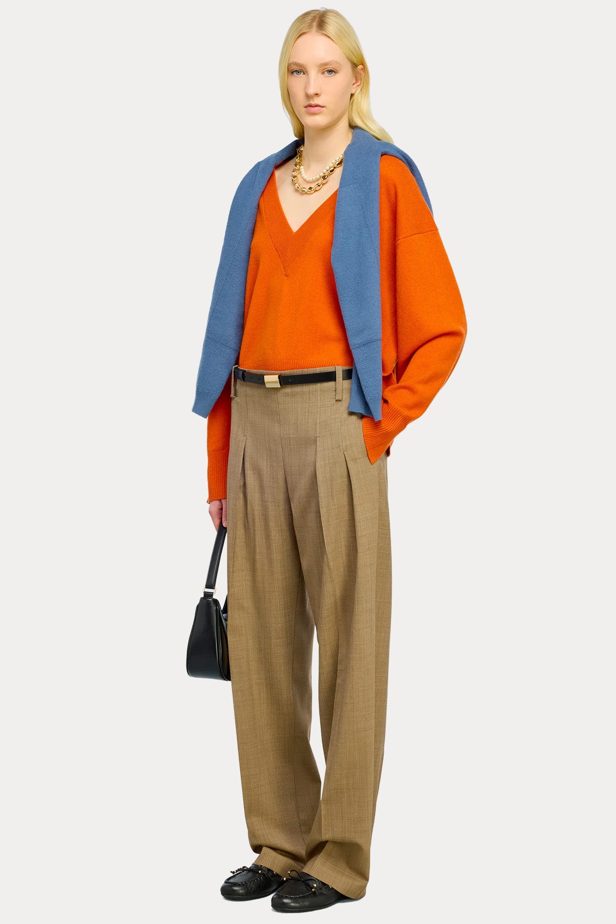 Semicouture Relaxed Fit V Yaka Kaşmir Örgü Yün Triko