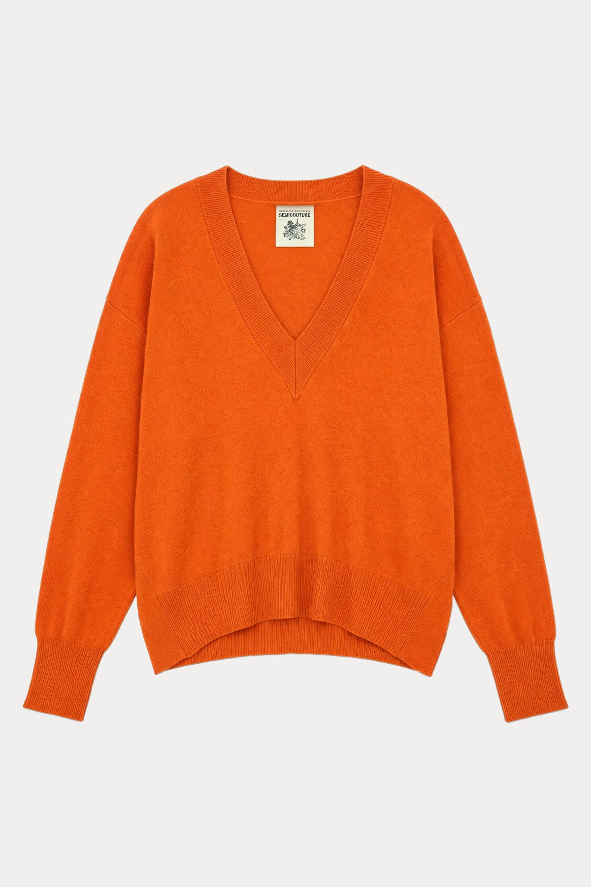 Semicouture Relaxed Fit V Yaka Kaşmir Örgü Yün Triko
