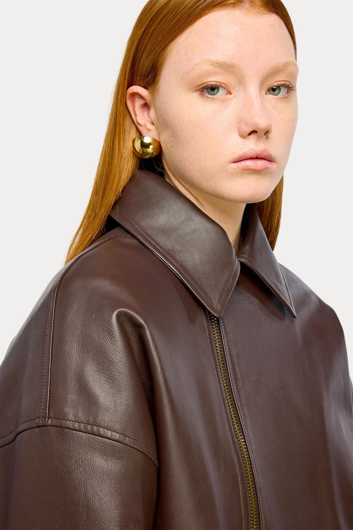Semicouture Relaxed Fit Deri Bomber Ceket
