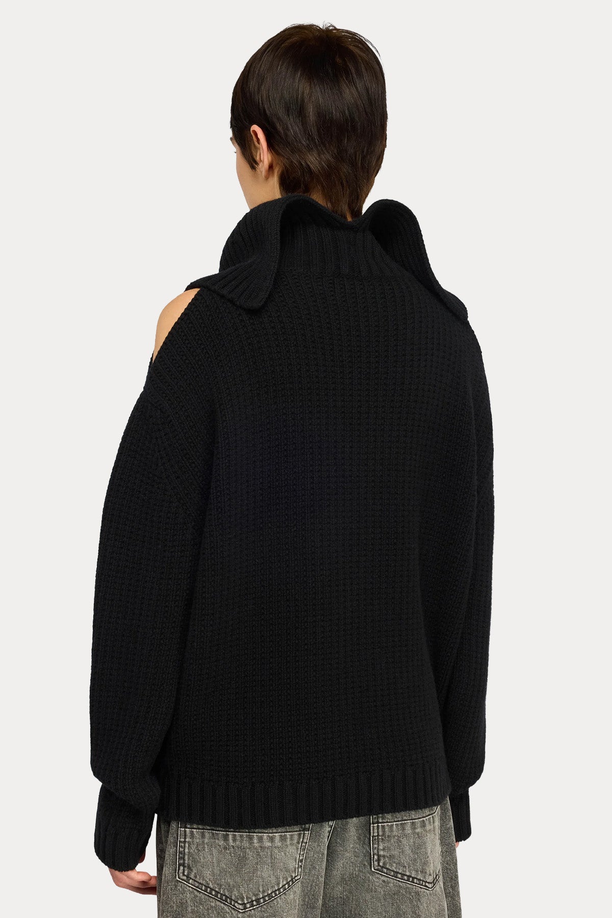 Semicouture Relaxed Fit Dik Yaka Örgü Yün Triko