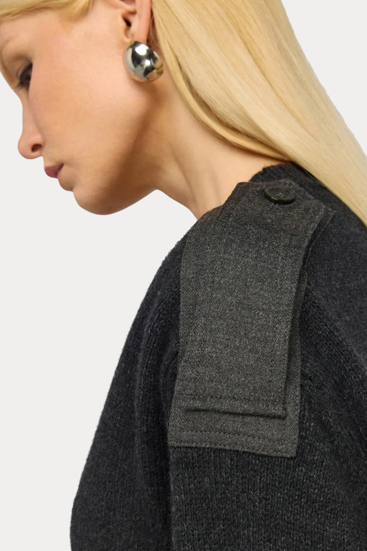 Semicouture Relaxed Fit V Yaka İnce Örgü Yün Triko