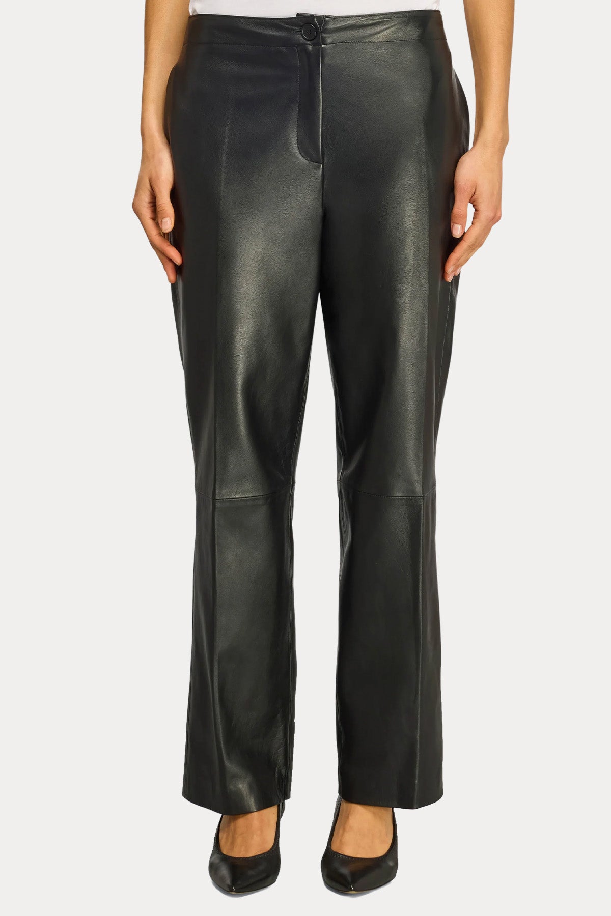 Semicouture Relaxed Fit Yandan Cepli Deri Pantolon
