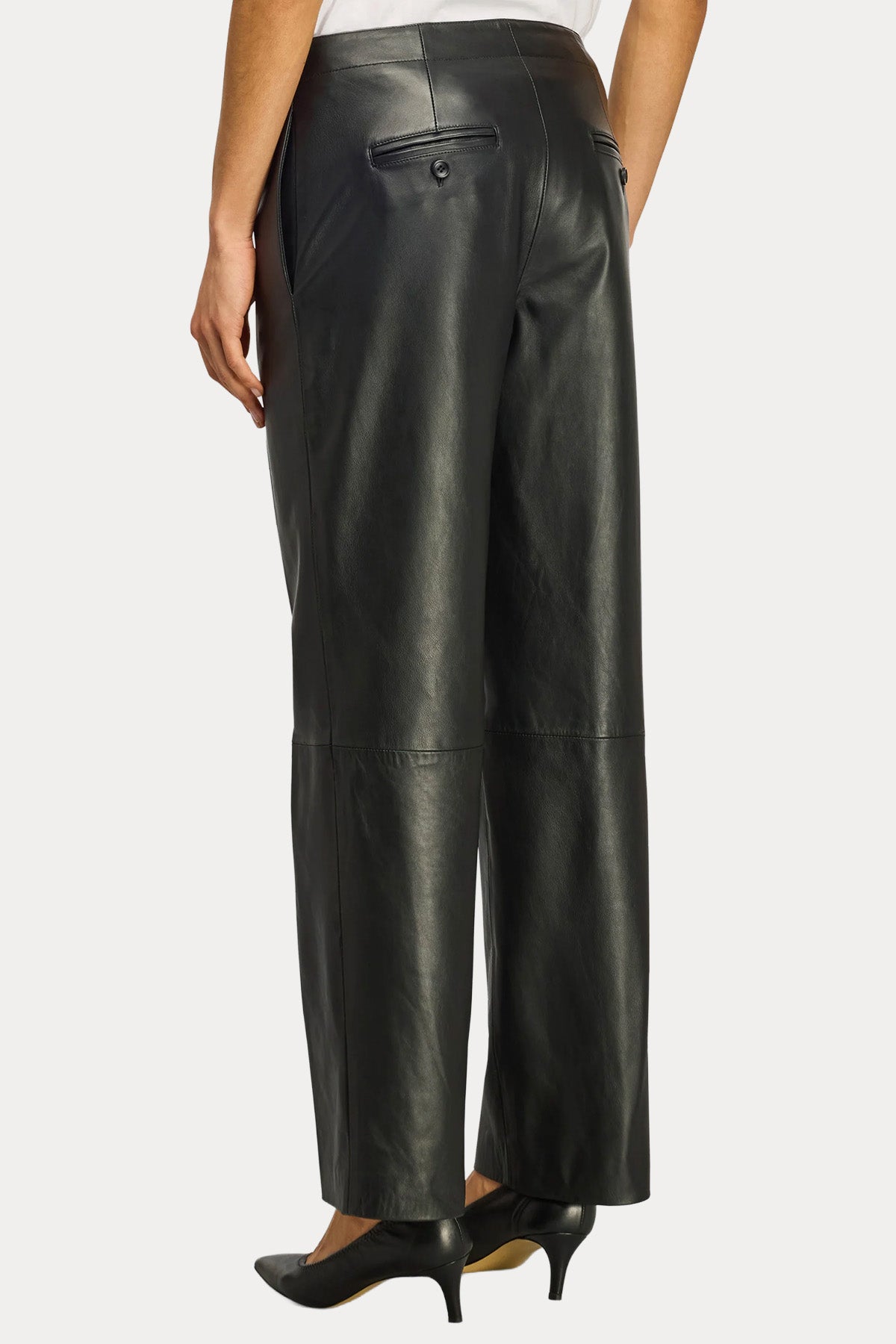 Semicouture Relaxed Fit Yandan Cepli Deri Pantolon