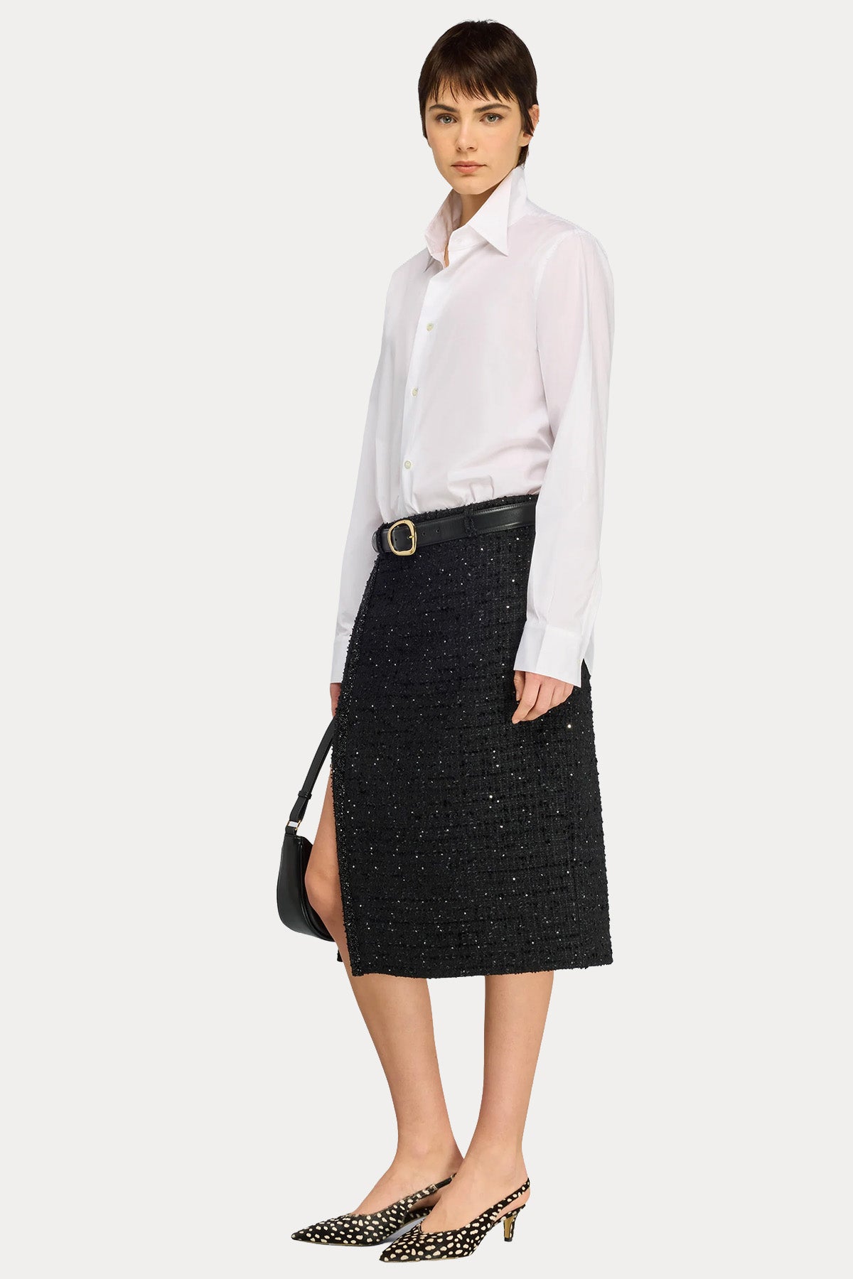 Semicouture Regular Fit Midi Tüvit Etek