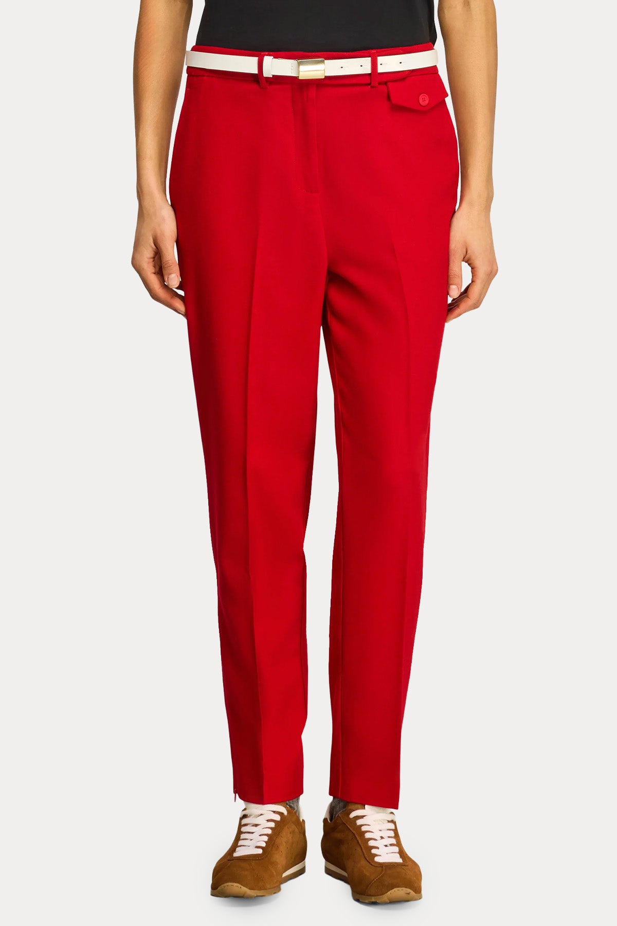 Semicouture Straight Fit Yandan Cepli Yün Pantolon