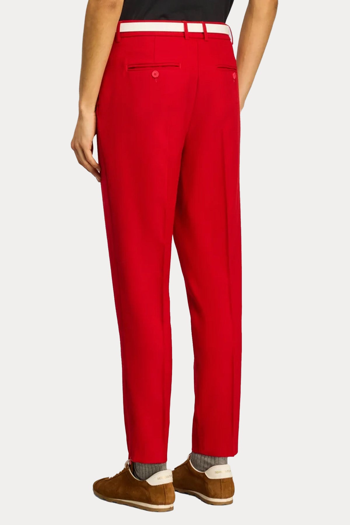 Semicouture Straight Fit Yandan Cepli Yün Pantolon