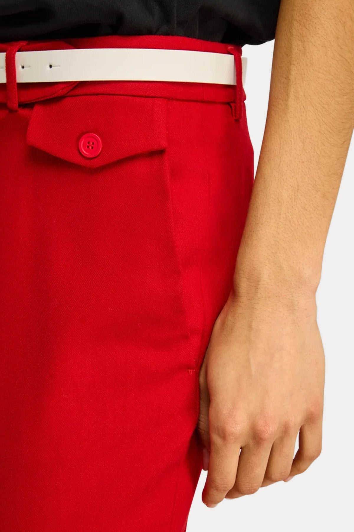 Semicouture Straight Fit Yandan Cepli Yün Pantolon