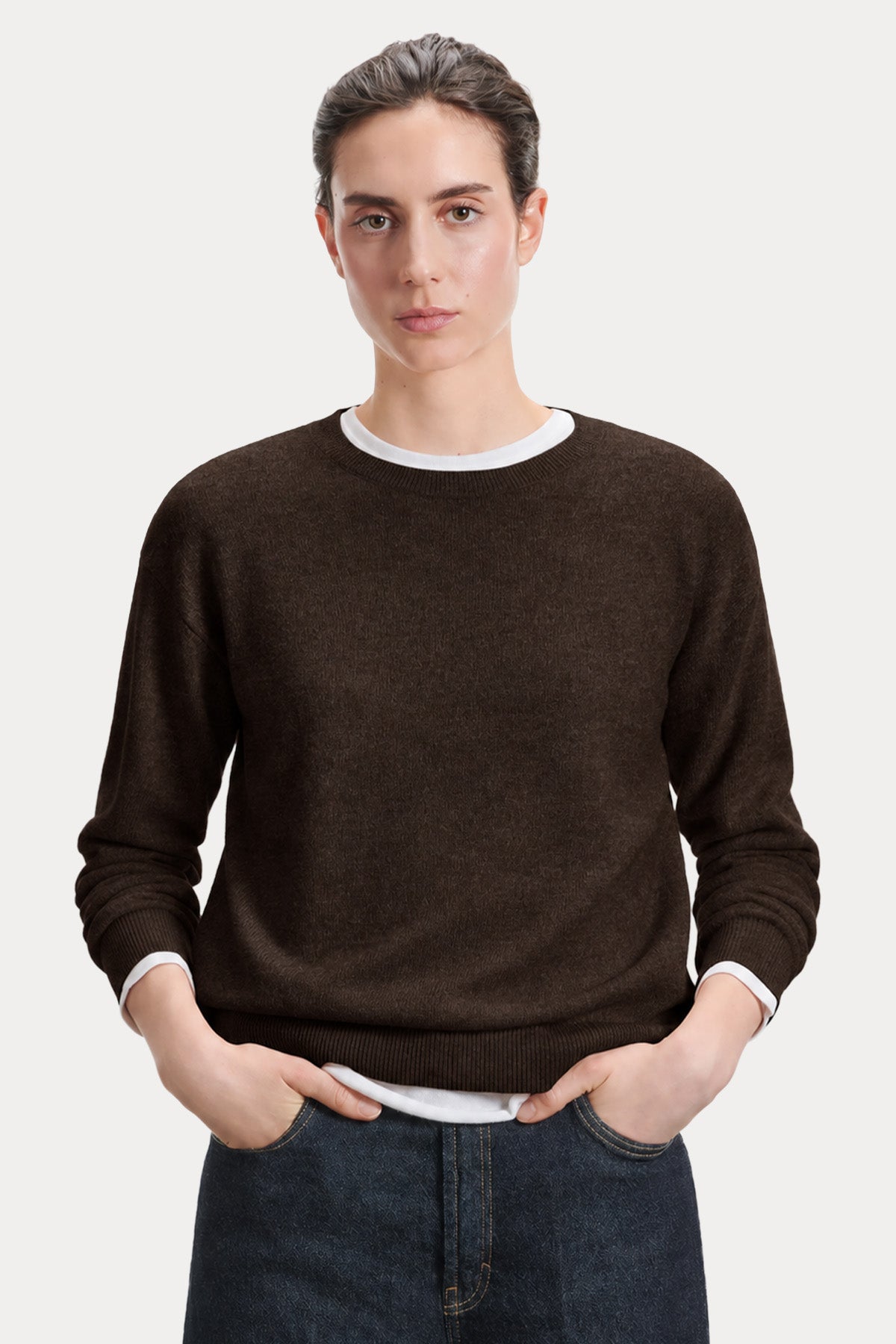 Majestic Relaxed Fit İnce Örgü Kaşmir Triko