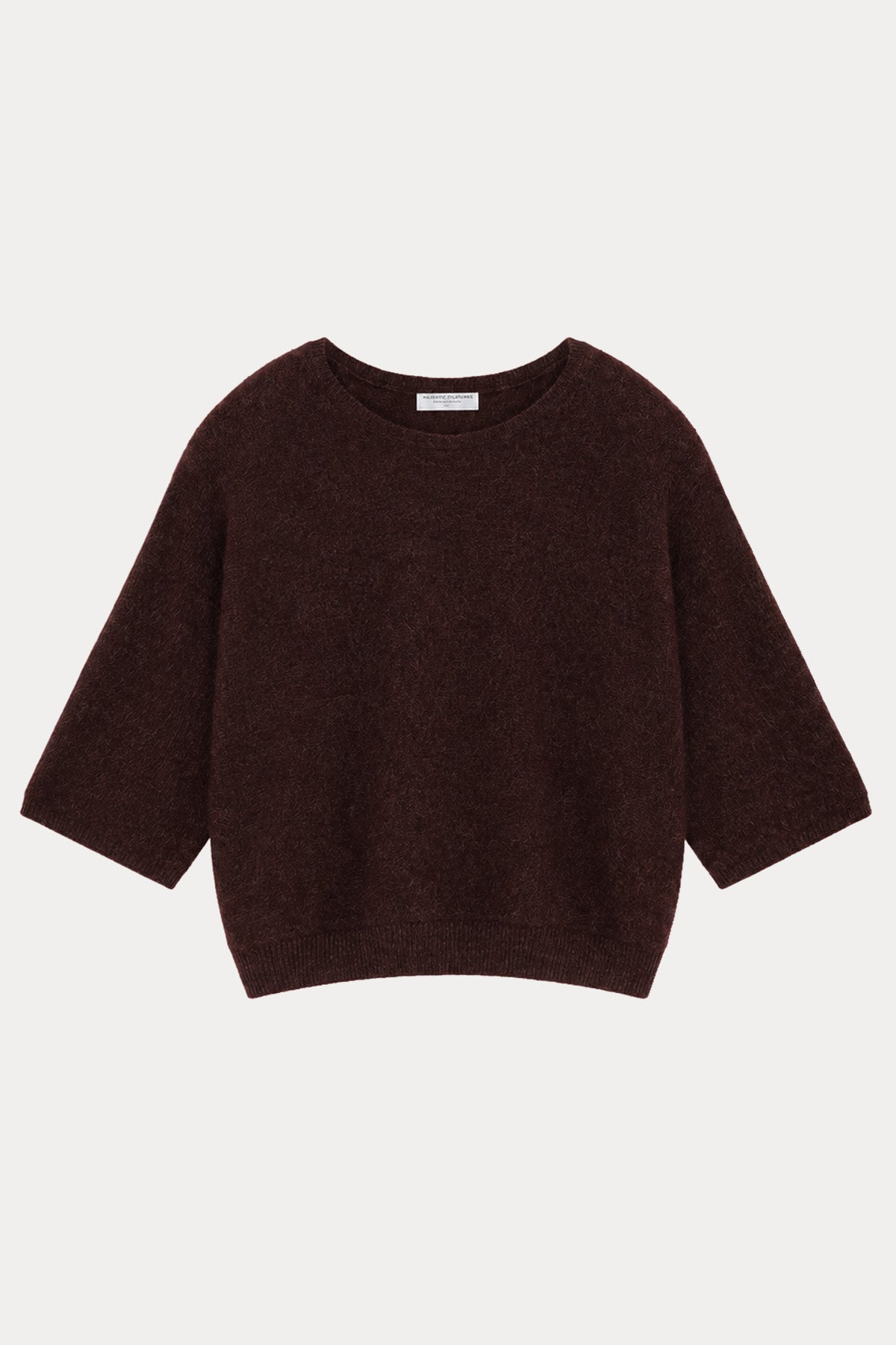 Majestic Relaxed Fit Yuvarlak Yaka Örgü Yün Triko