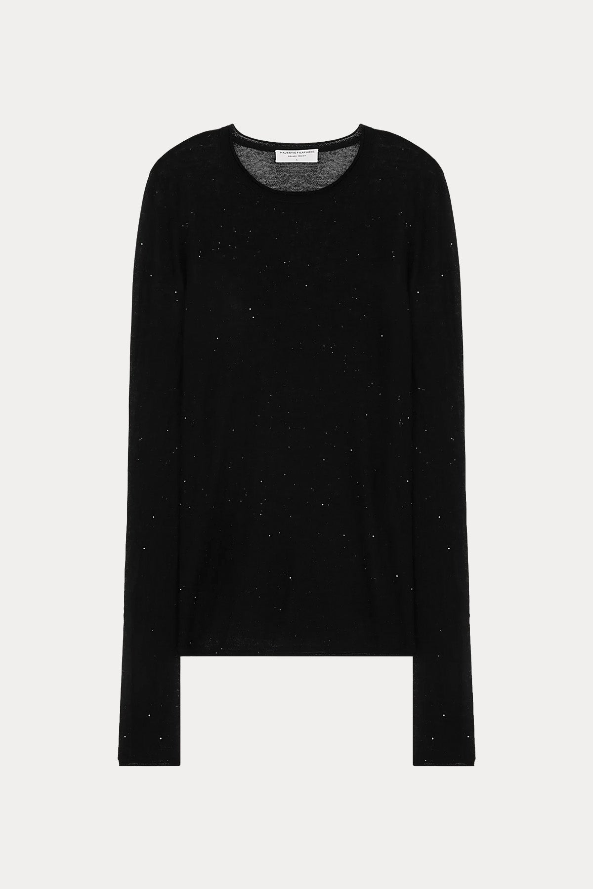 Majestic Slim Fit Yuvarlak Yaka İnce Örgü Yün Triko