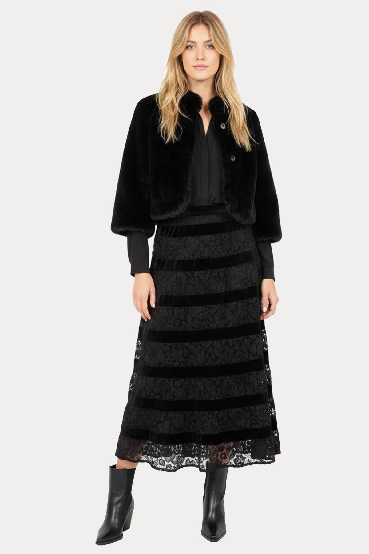 Rene Derhy Regular Fit Peluş Crop Bolero Ceket