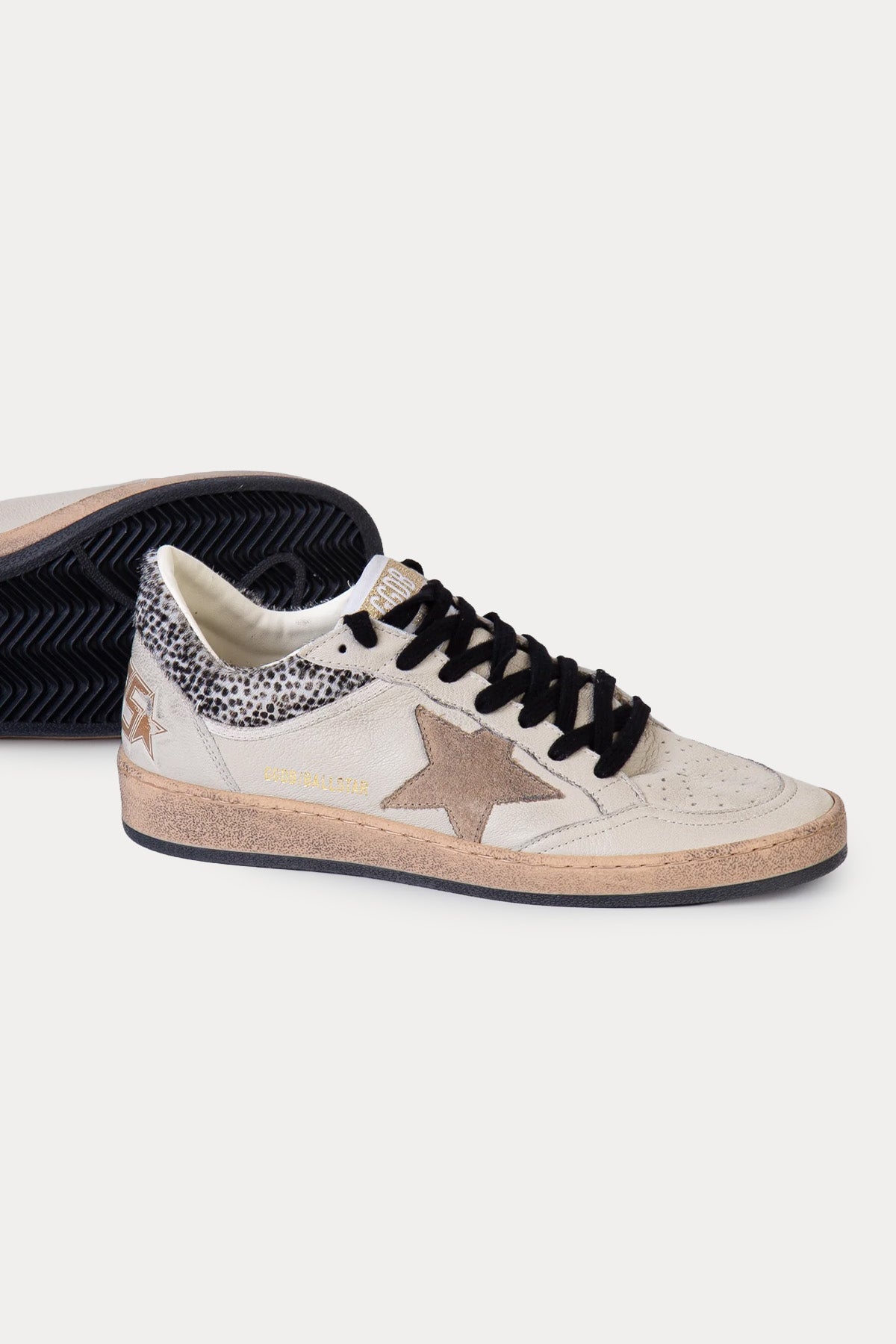 Golden Goose Ball-Star Leopar Desenli Deri Sneaker Ayakkabı