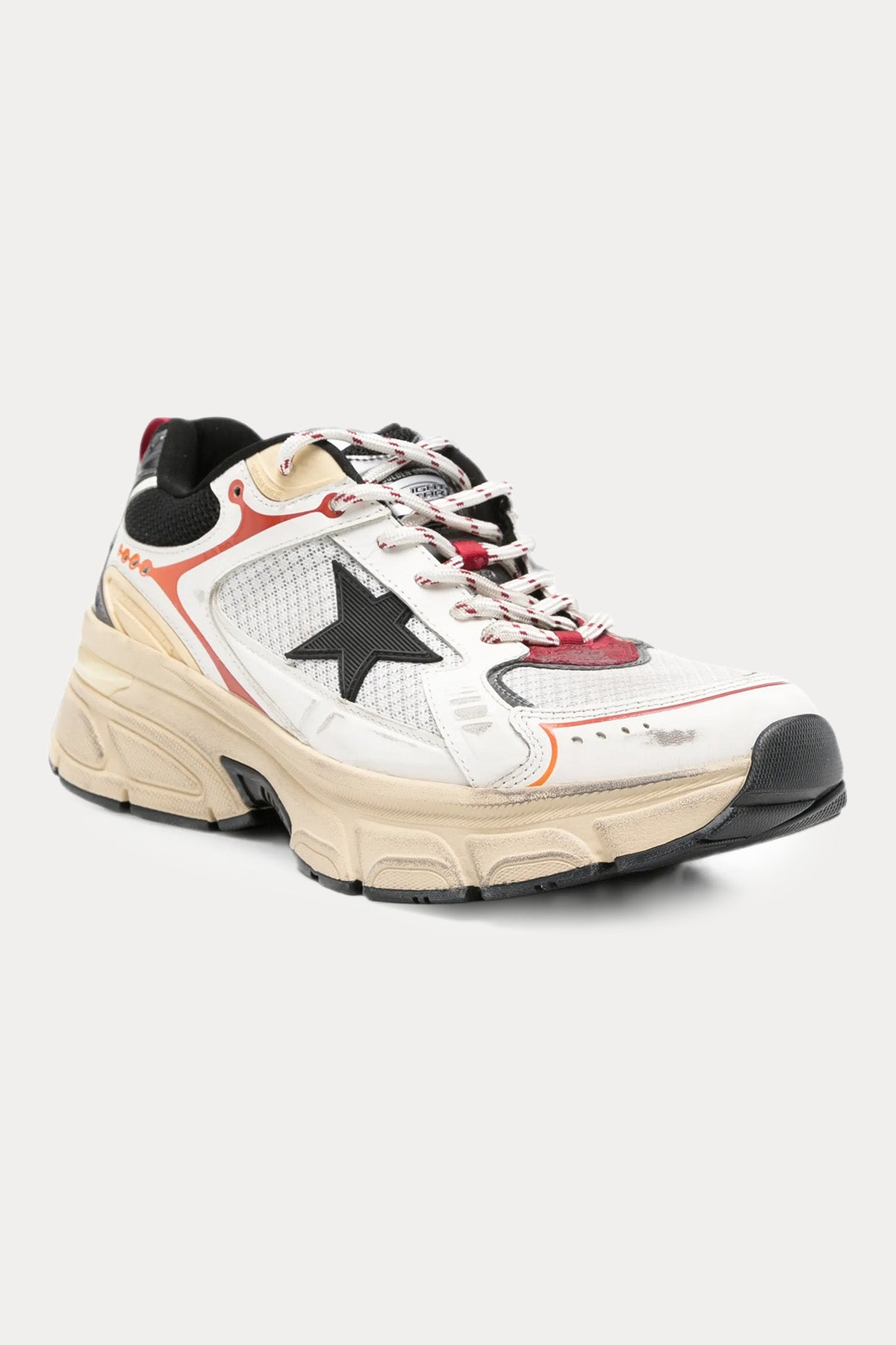 Golden Goose Light-Star Teknik Fileli Deri Sneaker Ayakkabı