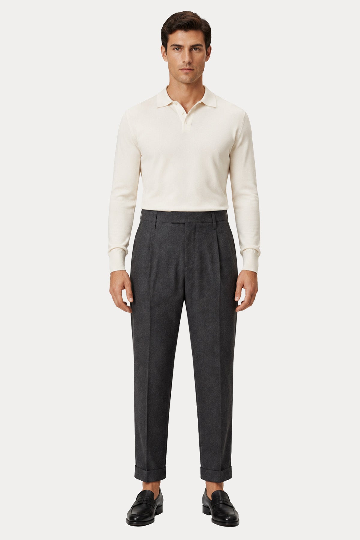 Dondup Slim Fit Duble Paça Kaşmir Yün Pantolon