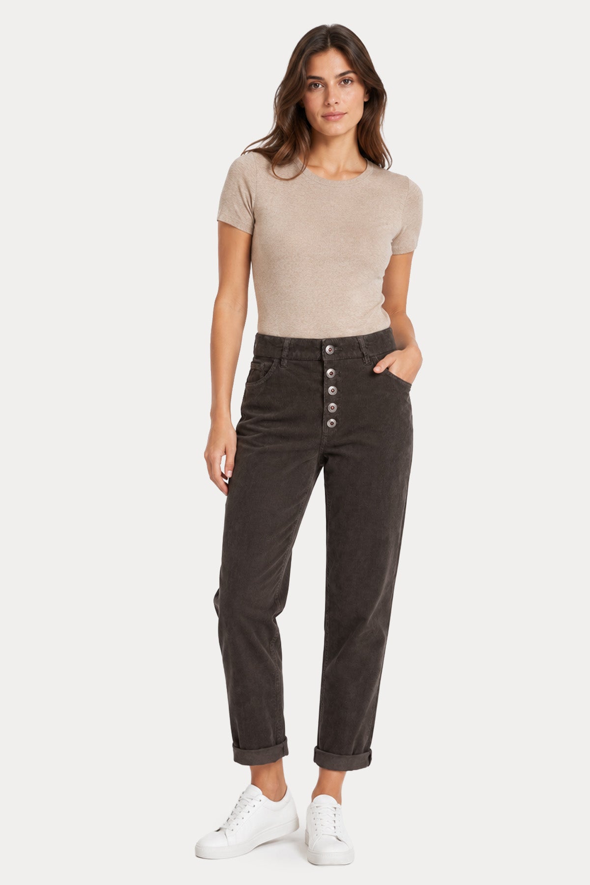 Dondup Koons Loose Fit Fitilli Kadife Pantolon