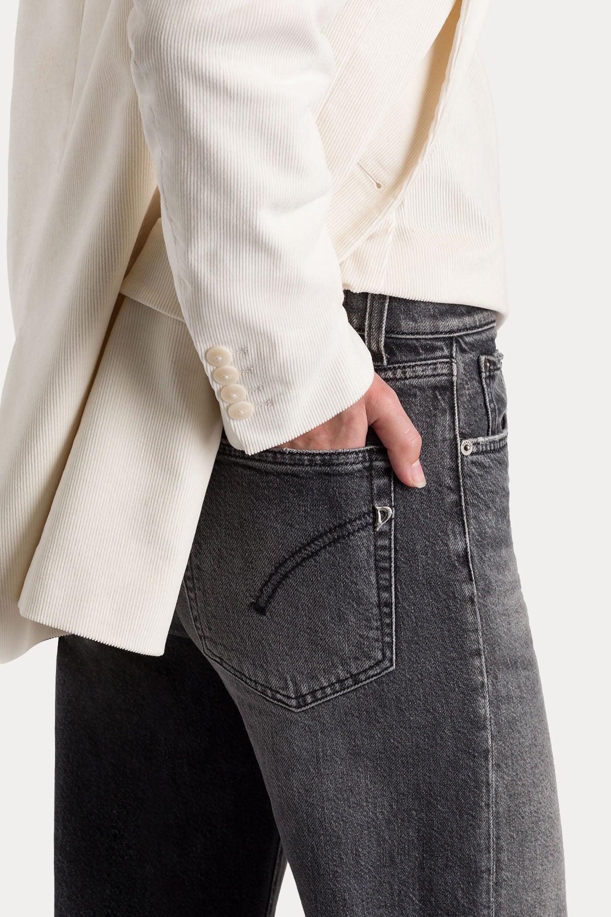 Dondup Amber Wide Leg Yüksek Bel Yıkamalı Jeans