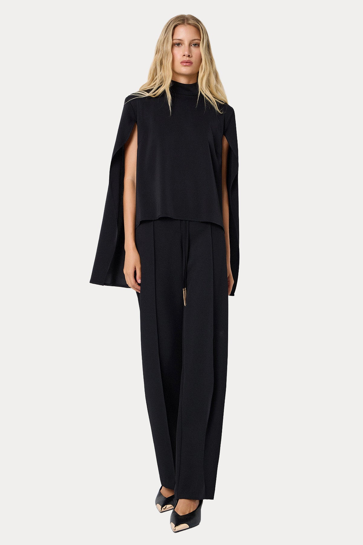 Bsb Wide Leg Yüksek Bel Beli Lastikli Pantolon