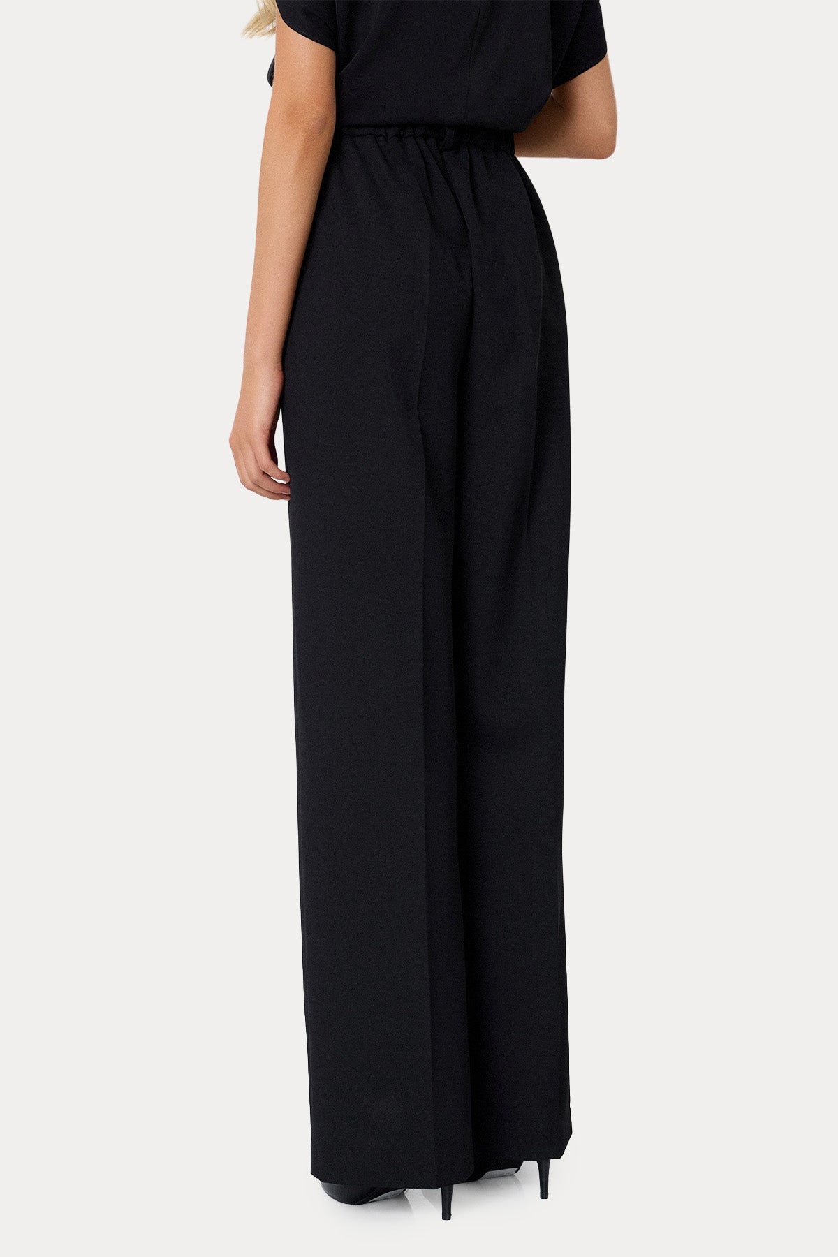 Bsb Wide Leg Yüksek Bel Beli Lastikli Pantolon